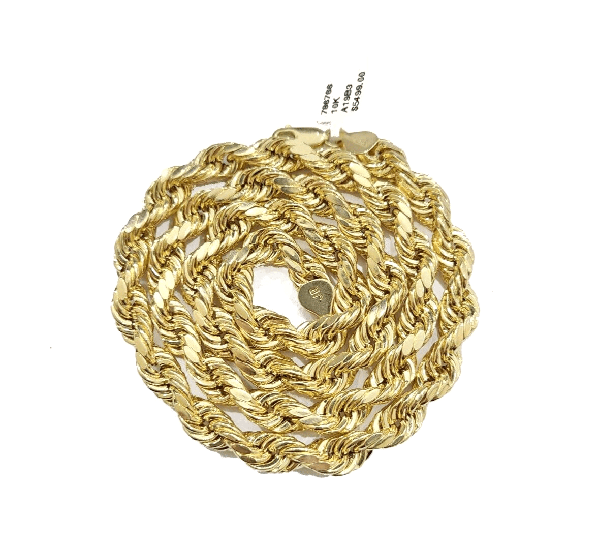 10k Gold Pharaoh Head Charm Rope Chain Necklace 8mm 26'' Set & Pendant 10kt REAL - GoldenlinQ