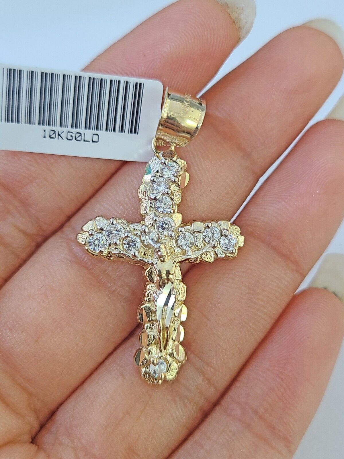 10K Gold Rope Chain 3mm Length 18" 20" 22" 24" 26" 28" 30" & Cross Charm - GoldenlinQ