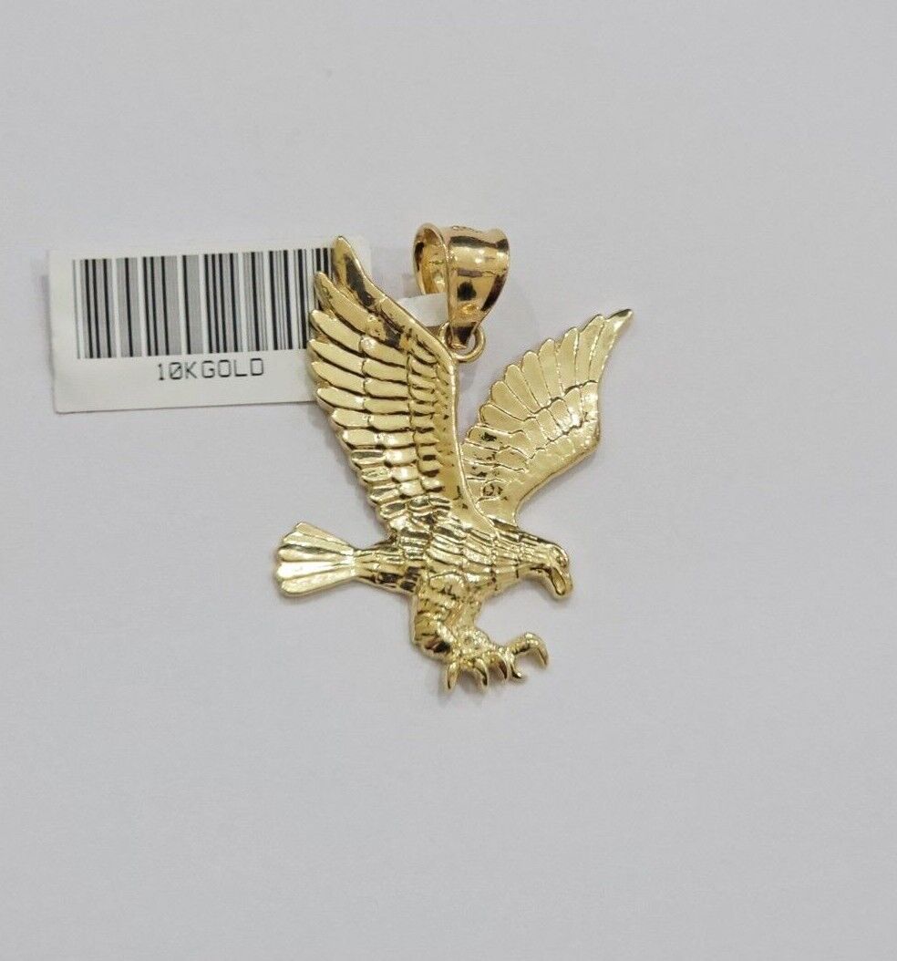 10k Gold Rope Chain Eagle Charm Pendant Set 22'' Inches 3mm Necklace REAL SALE - GoldenlinQ