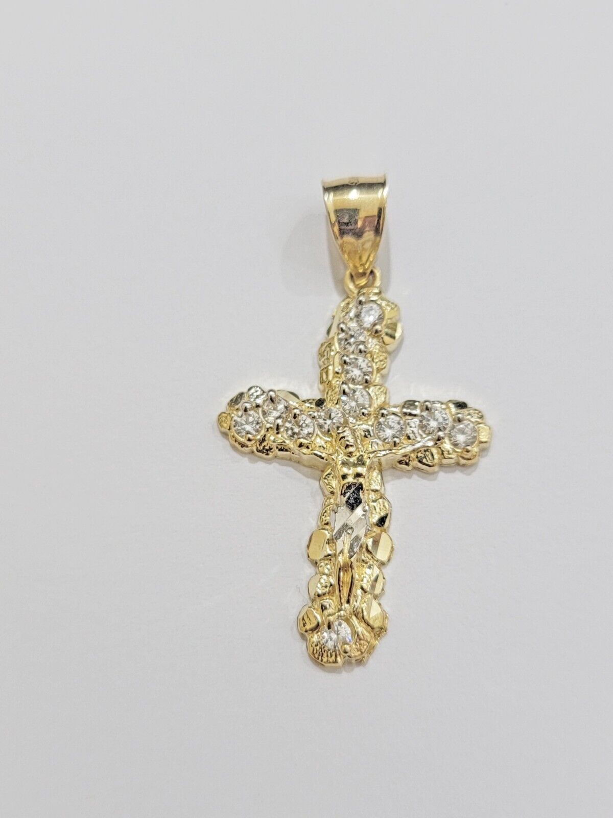 10k Gold Rope Chain Jesus Cross Charm Pendant Set 18 - 28" inch 3mm Necklace, REAL - GoldenlinQ