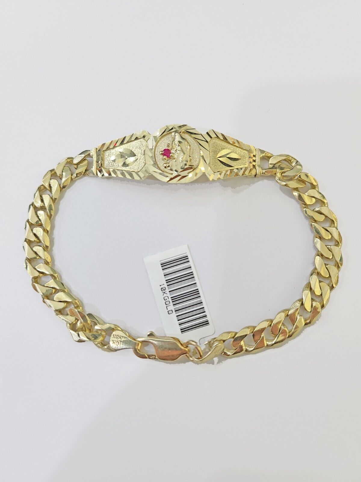 10k Gold St Lazaro Miami Cuban Bracelet Size 8" Inches 7mm 10kt Mens Ladies - GoldenlinQ
