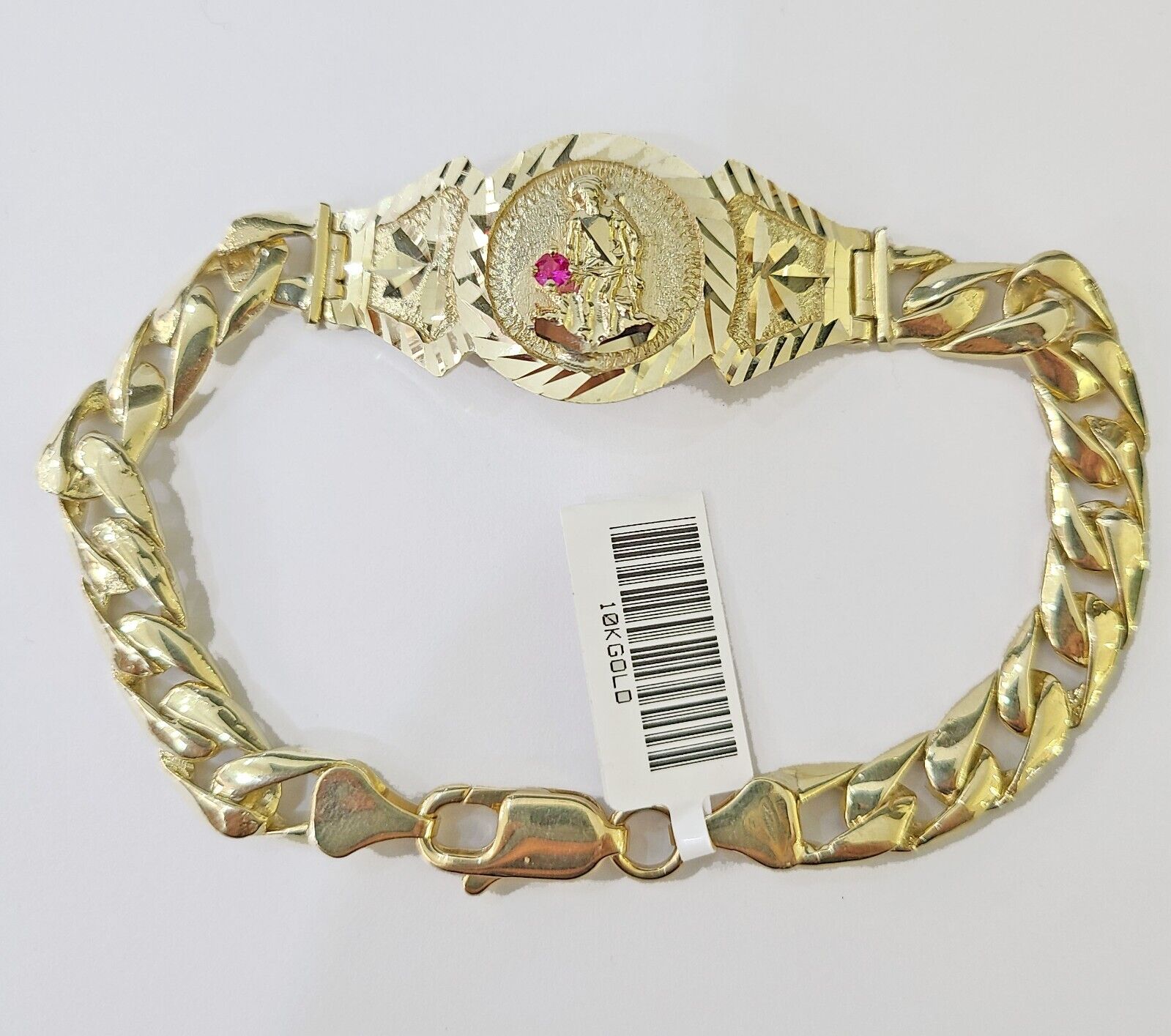 10k Gold St Lazaro Miami Cuban Bracelet Size 8" Inches 8mm 10kt Mens Ladies - GoldenlinQ