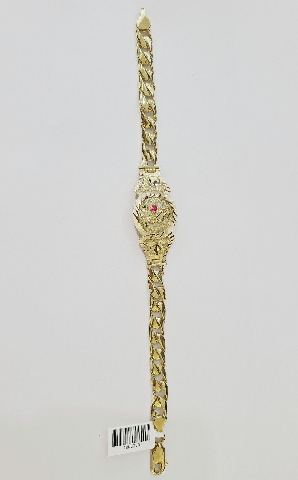 10k Gold St Lazaro Miami Cuban Bracelet Size 8" Inches 8mm 10kt Mens Ladies - GoldenlinQ