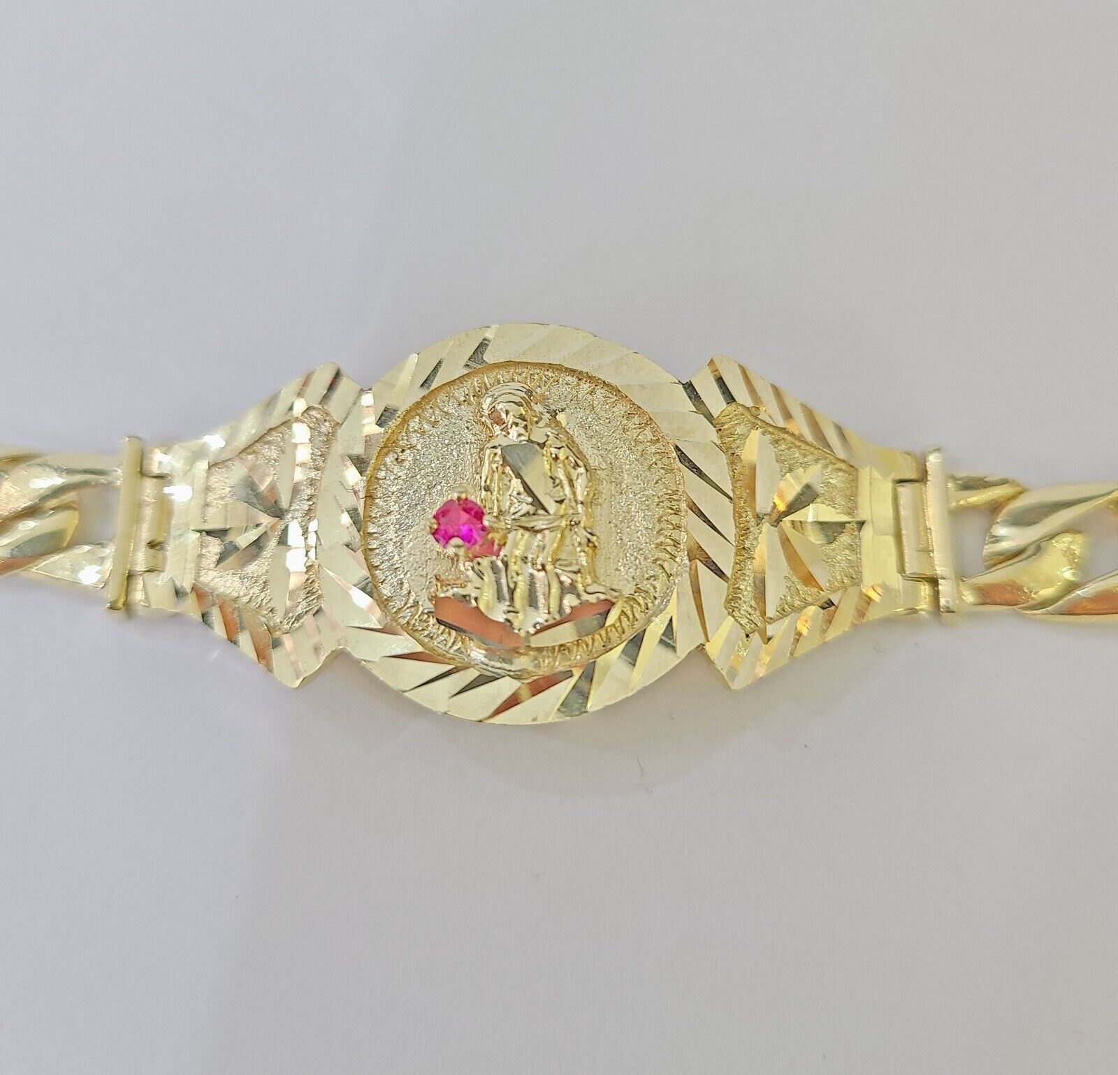 10k Gold St Lazaro Miami Cuban Bracelet Size 8" Inches 8mm 10kt Mens Ladies - GoldenlinQ