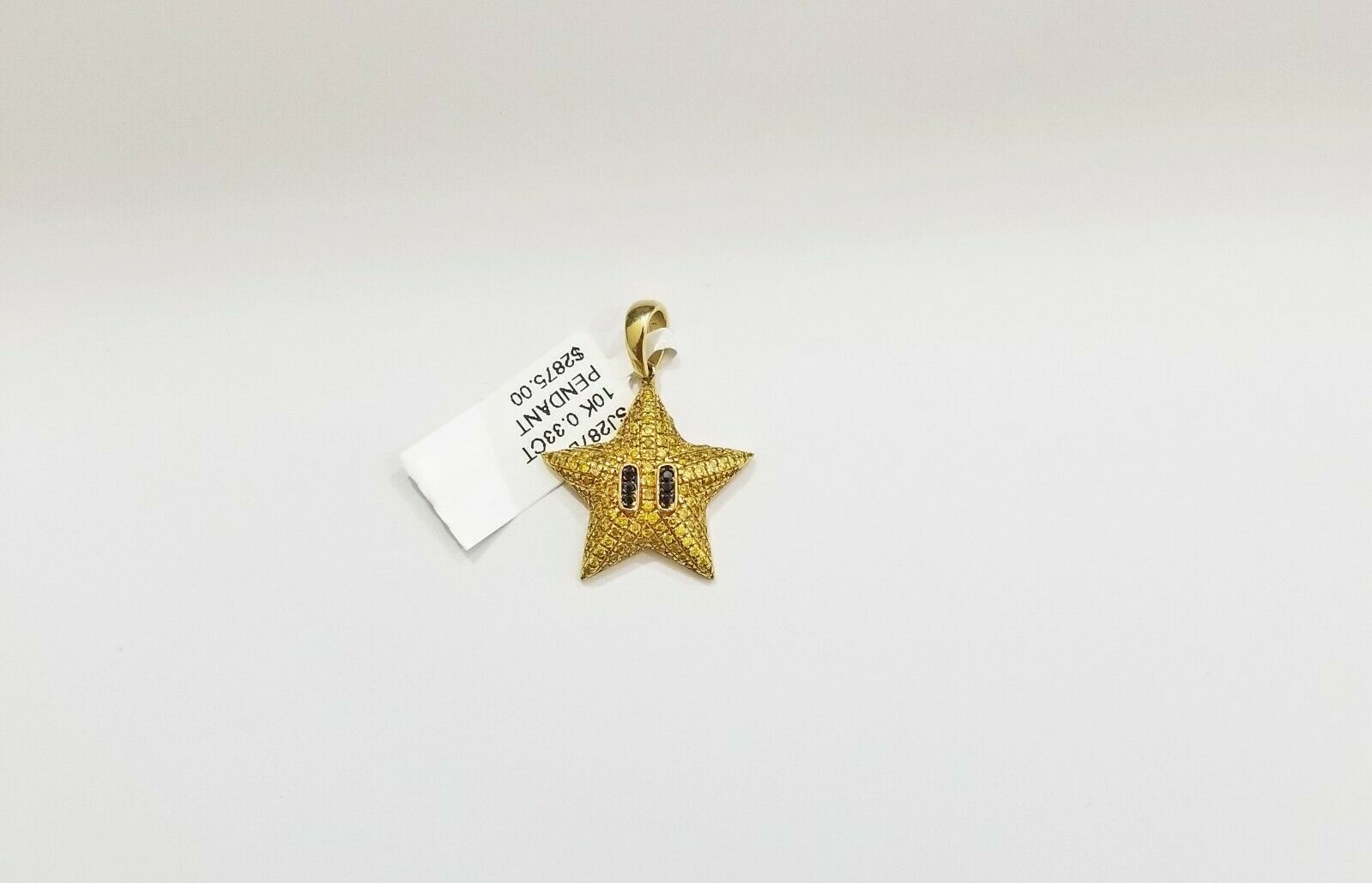 10k Gold Yellow Diamond Star Charm 0.64CT Diamond ,10Kt Real Diamond Pendent - GoldenlinQ