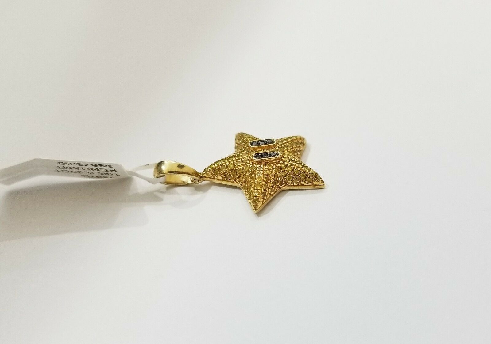 10k Gold Yellow Diamond Star Charm 0.64CT Diamond ,10Kt Real Diamond Pendent - GoldenlinQ