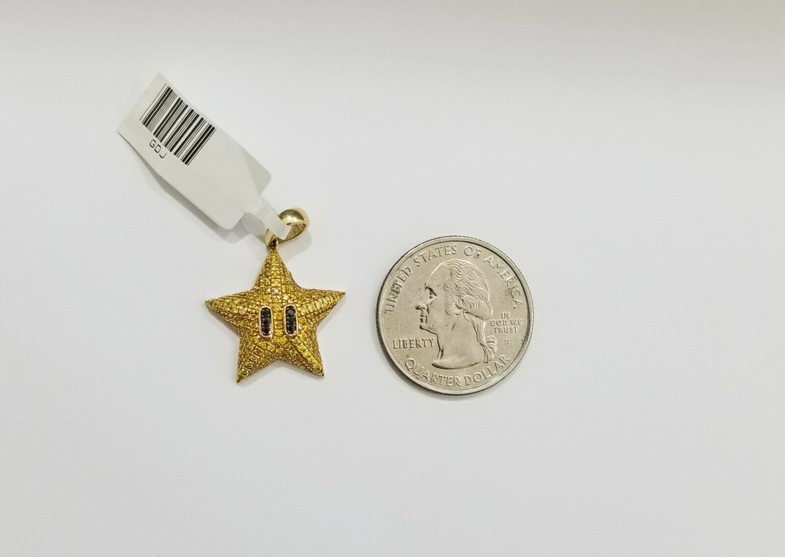 10k Gold Yellow Diamond Star Charm 0.64CT Diamond ,10Kt Real Diamond Pendent - GoldenlinQ