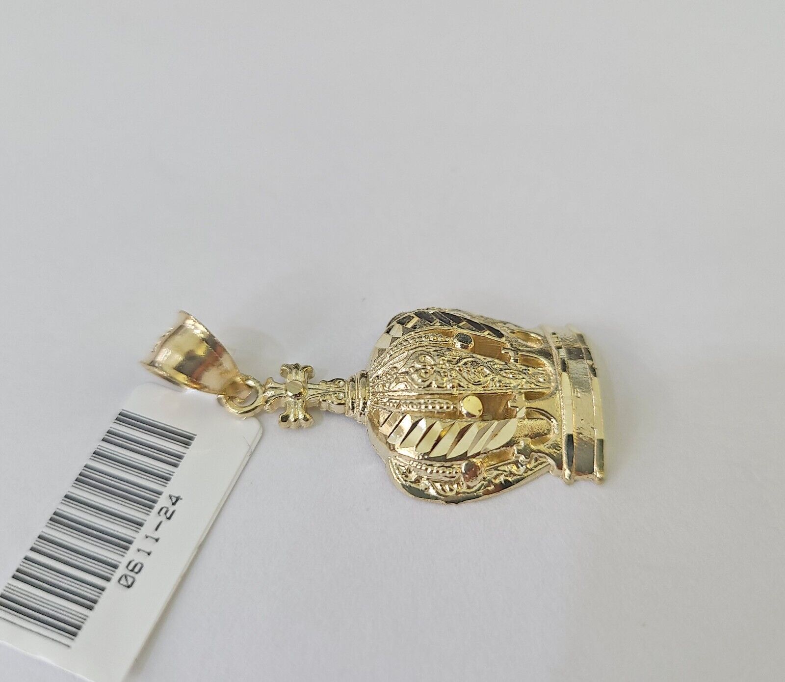 10K Imperial Crown Charm Pendant Real Yellow Gold Royal 1.5" Inch 10kt - GoldenlinQ