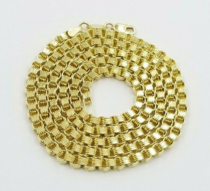 10K Ladies Men's Byzantine Chain Necklace Yellow Gold 5 mm 22 Inch Lobster Lock - GoldenlinQ