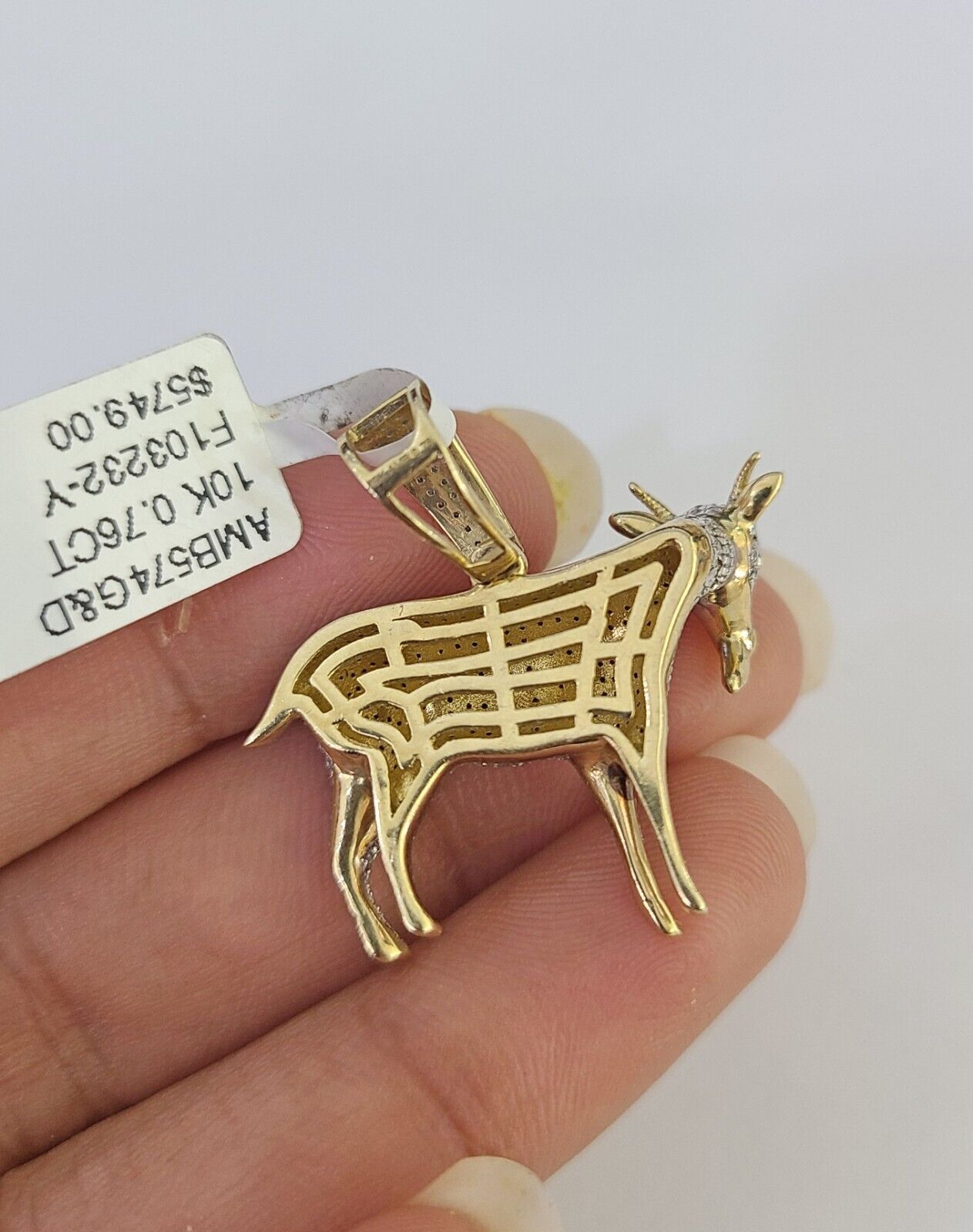 10k Miami Cuban Chain Goat Charm Set 4.5mm 20" - 28" Necklace Pendant Gold - GoldenlinQ