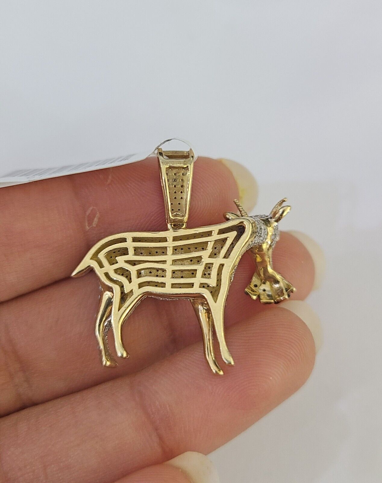 10k Miami Cuban Chain Goat Money Charm Diamond Set 4.5mm 20" - 28" Necklace Gold - GoldenlinQ