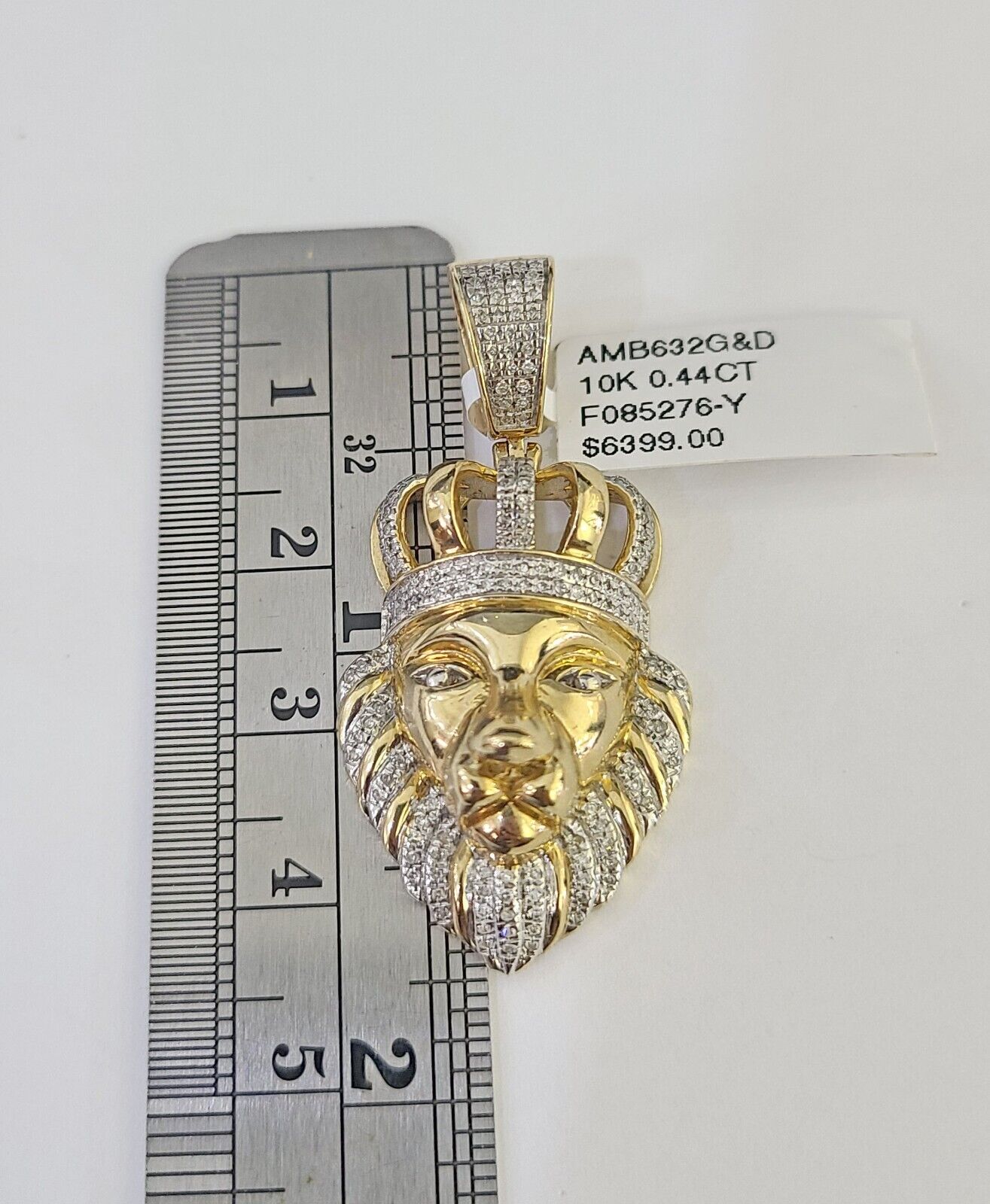 10k Miami Cuban Chain Lion Charm Diamond Set 4.5mm 20" - 28" Necklace Gold - GoldenlinQ