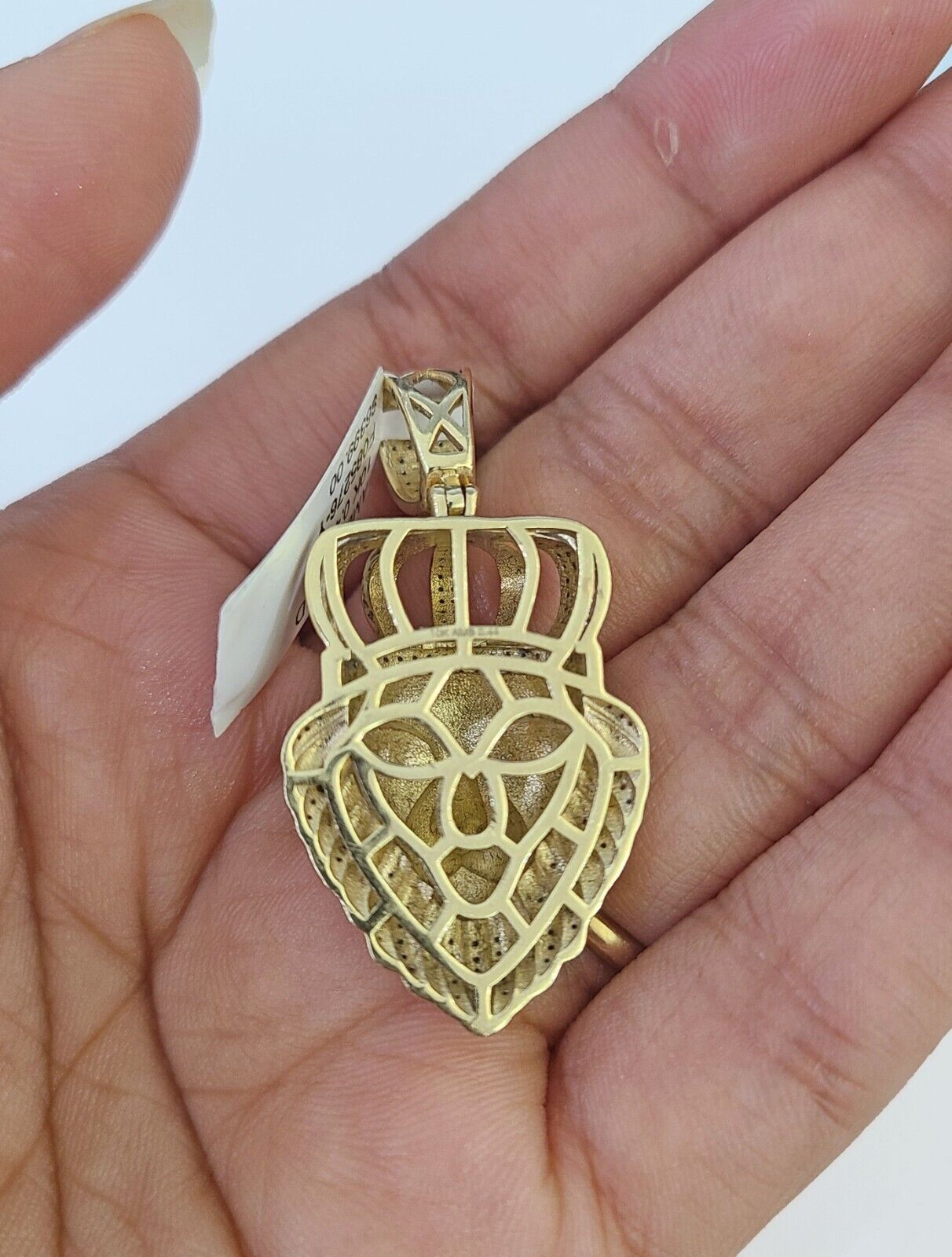 10k Miami Cuban Chain Lion Charm Diamond Set 4.5mm 20" - 28" Necklace Gold - GoldenlinQ