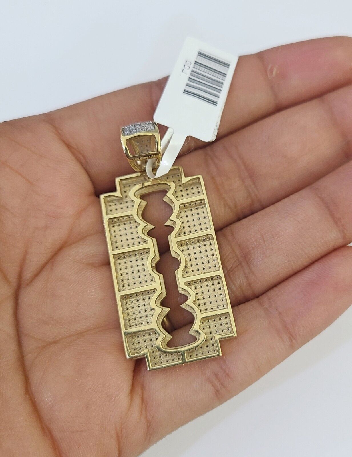 10k Miami Cuban Chain Razor Blade Charm Diamond Set 4.5mm 20" - 28" Necklace Gold - GoldenlinQ