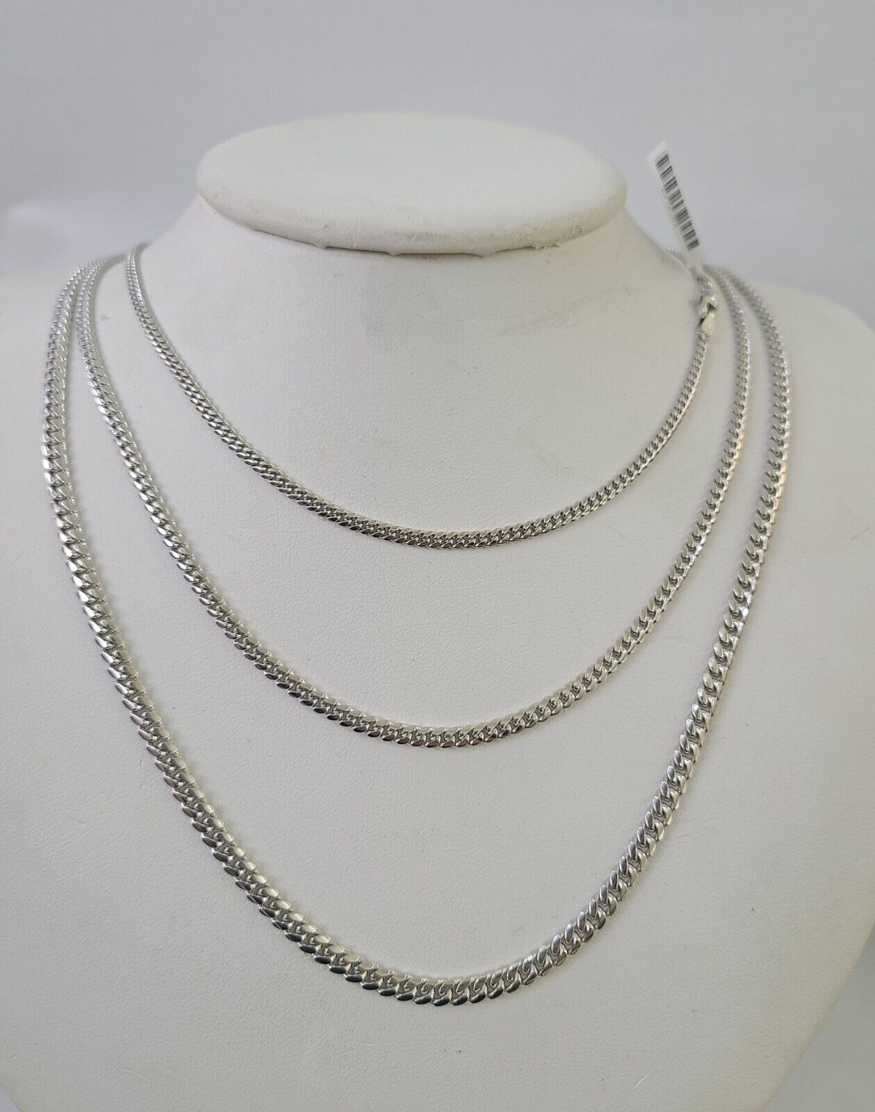 10k Miami Cuban Link Chain White Gold Necklace 18 - 26 Inches Real Men Women - GoldenlinQ