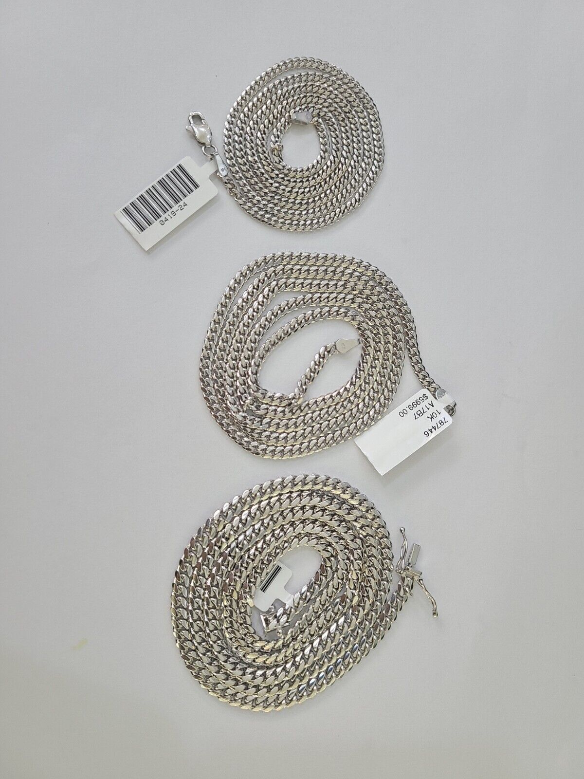 10k Miami Cuban Link Chain White Gold Necklace 18 - 26 Inches Real Men Women - GoldenlinQ