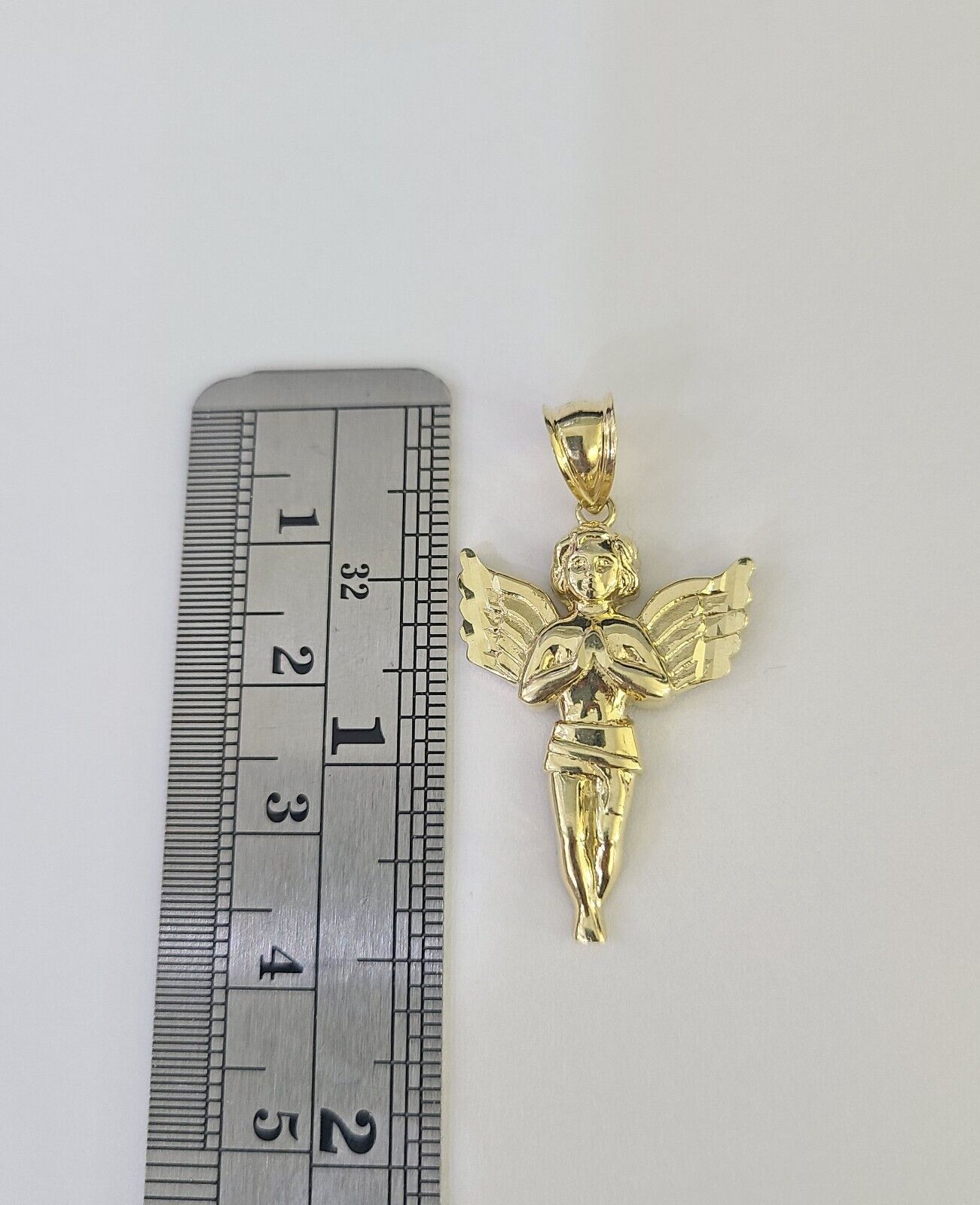 10k Milano Rope Chain Praying Angel Charm Necklace SET 3mm 18" - 26" Pendant - GoldenlinQ