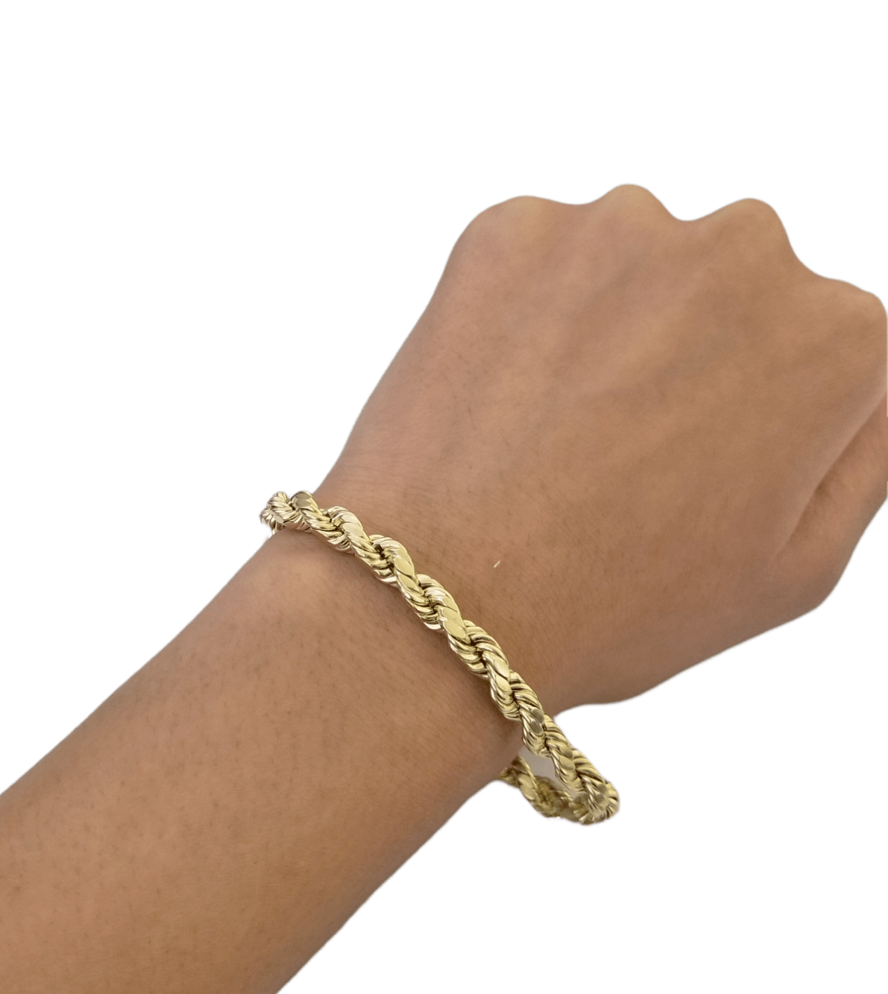 10K Real Gold Bracelet 8" Inch Rope Chain 6mm Lobster Lock Yellow Gold - GoldenlinQ