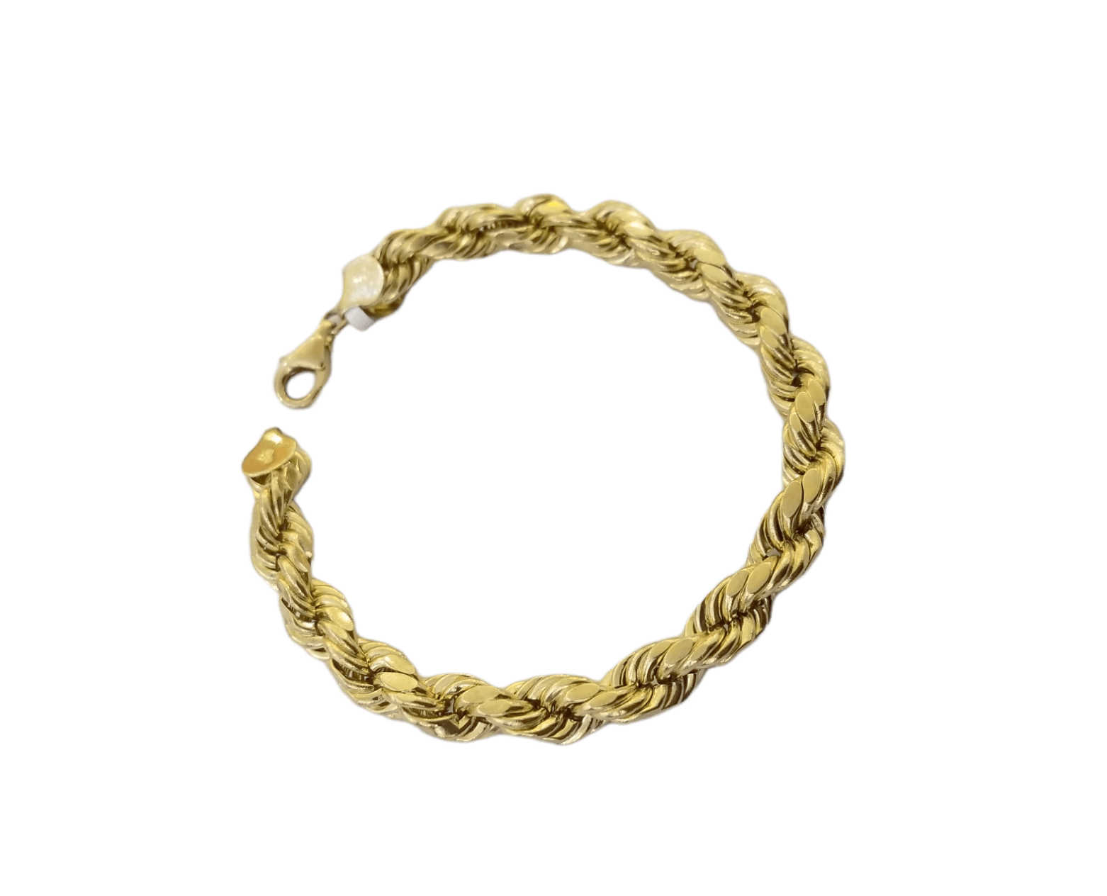 10K Real Gold Bracelet 9" Inch Rope Chain 5mm Lobster Lock Yellow Gold - GoldenlinQ