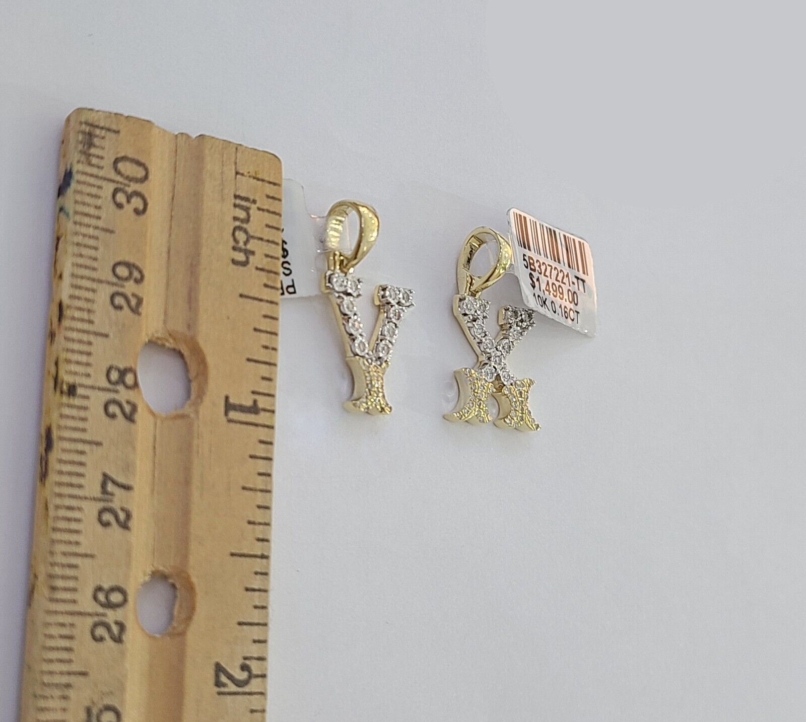 10k Real Yellow Gold Genuine Diamond Initial A - Z Alphabet Charm Letters Pendent - GoldenlinQ