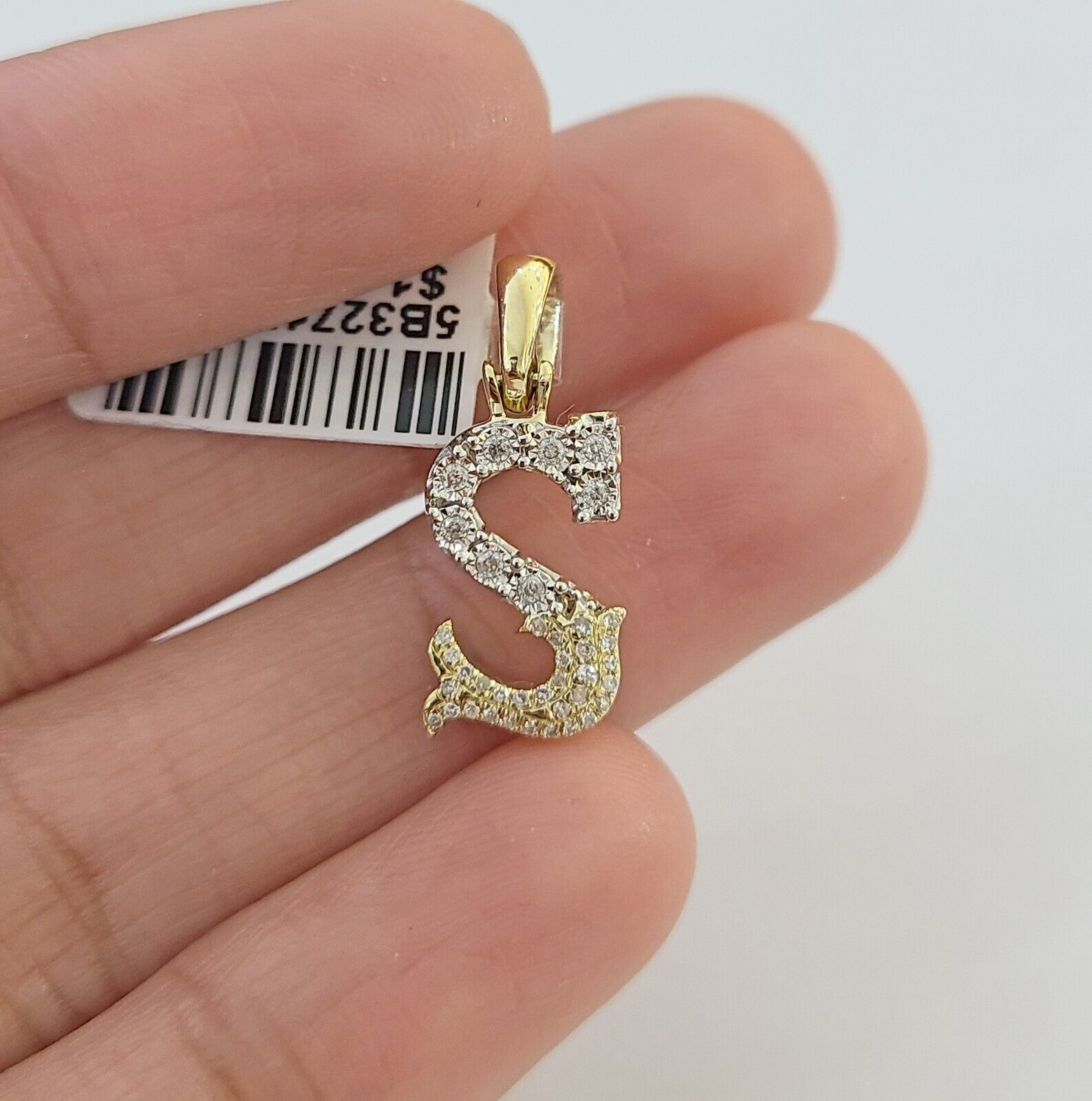 10k Real Yellow Gold Genuine Diamond Initial A - Z Alphabet Charm Letters Pendent - GoldenlinQ