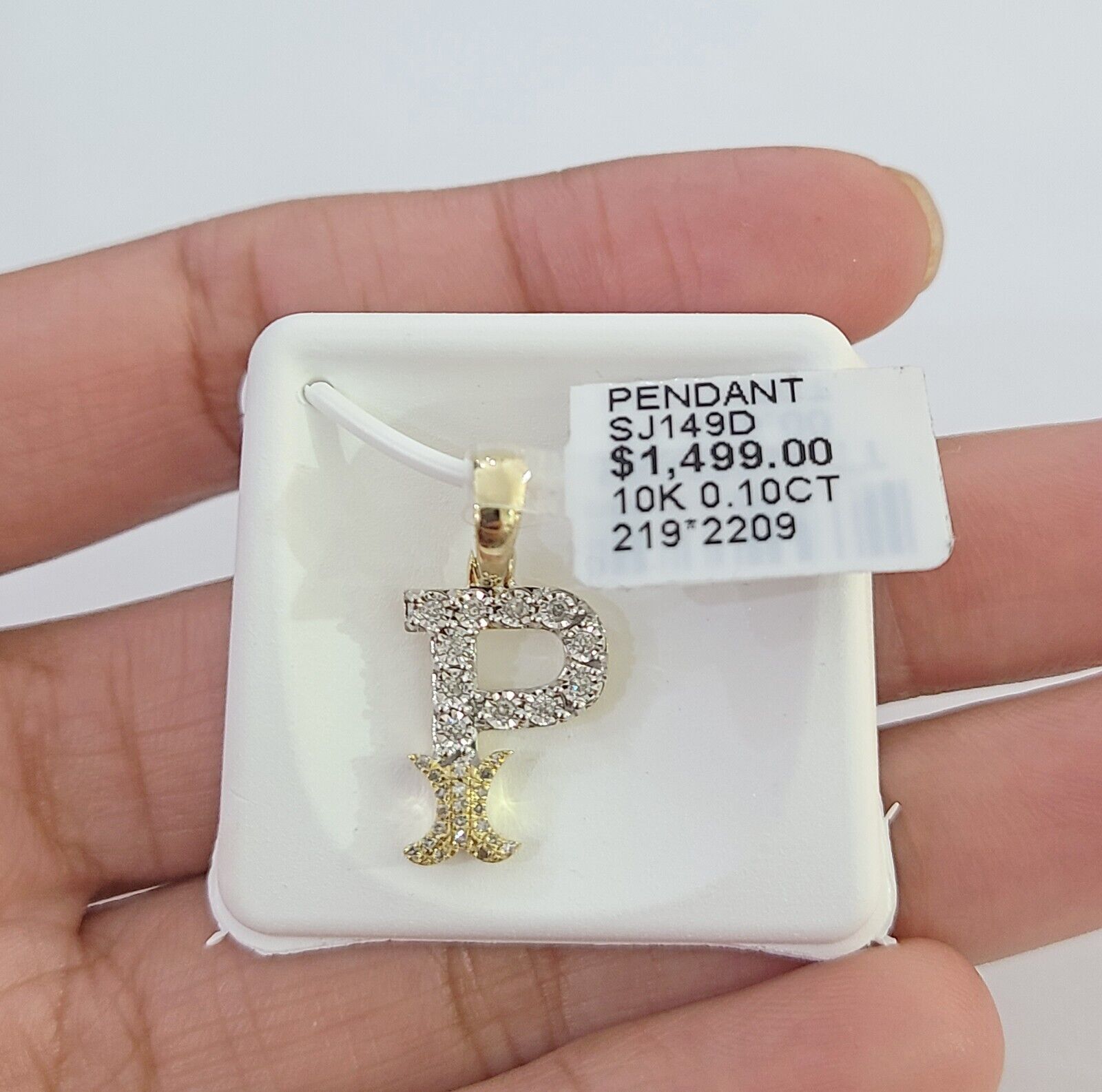 10k Real Yellow Gold Genuine Diamond Initial A - Z Alphabet Charm Letters Pendent - GoldenlinQ