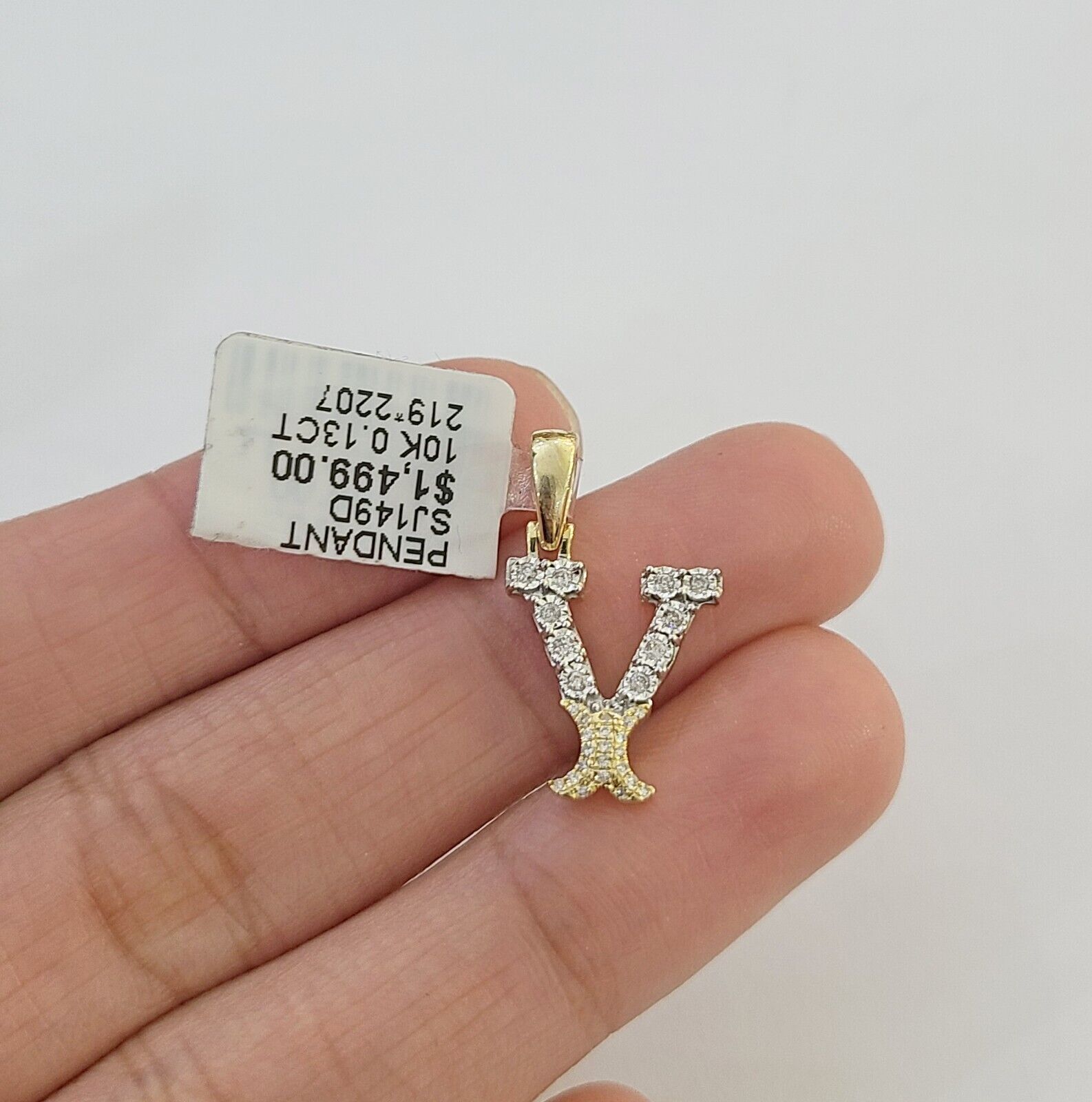 10k Real Yellow Gold Genuine Diamond Initial A - Z Alphabet Charm Letters Pendent - GoldenlinQ