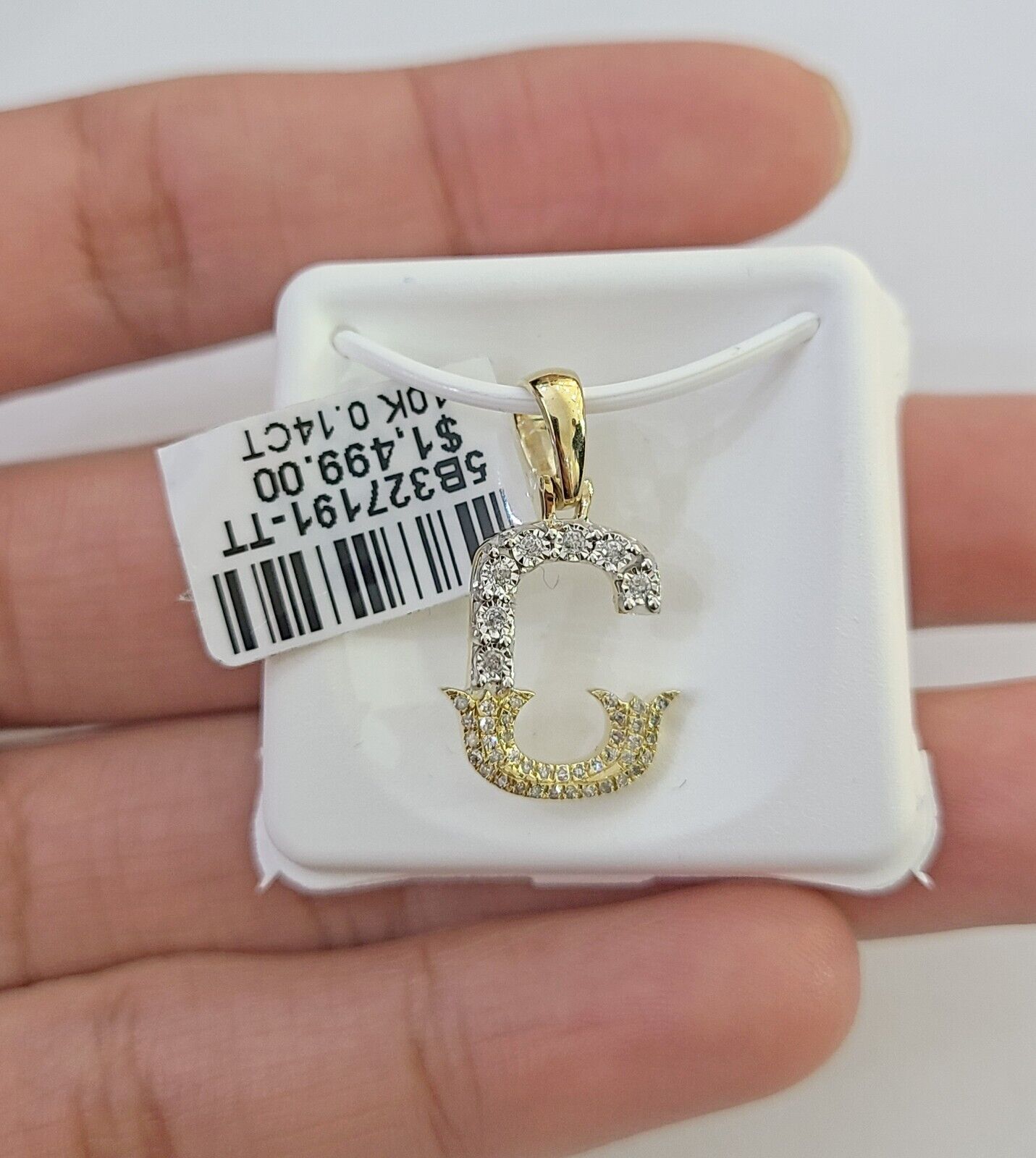10k Real Yellow Gold Genuine Diamond Initial A - Z Alphabet Charm Letters Pendent - GoldenlinQ