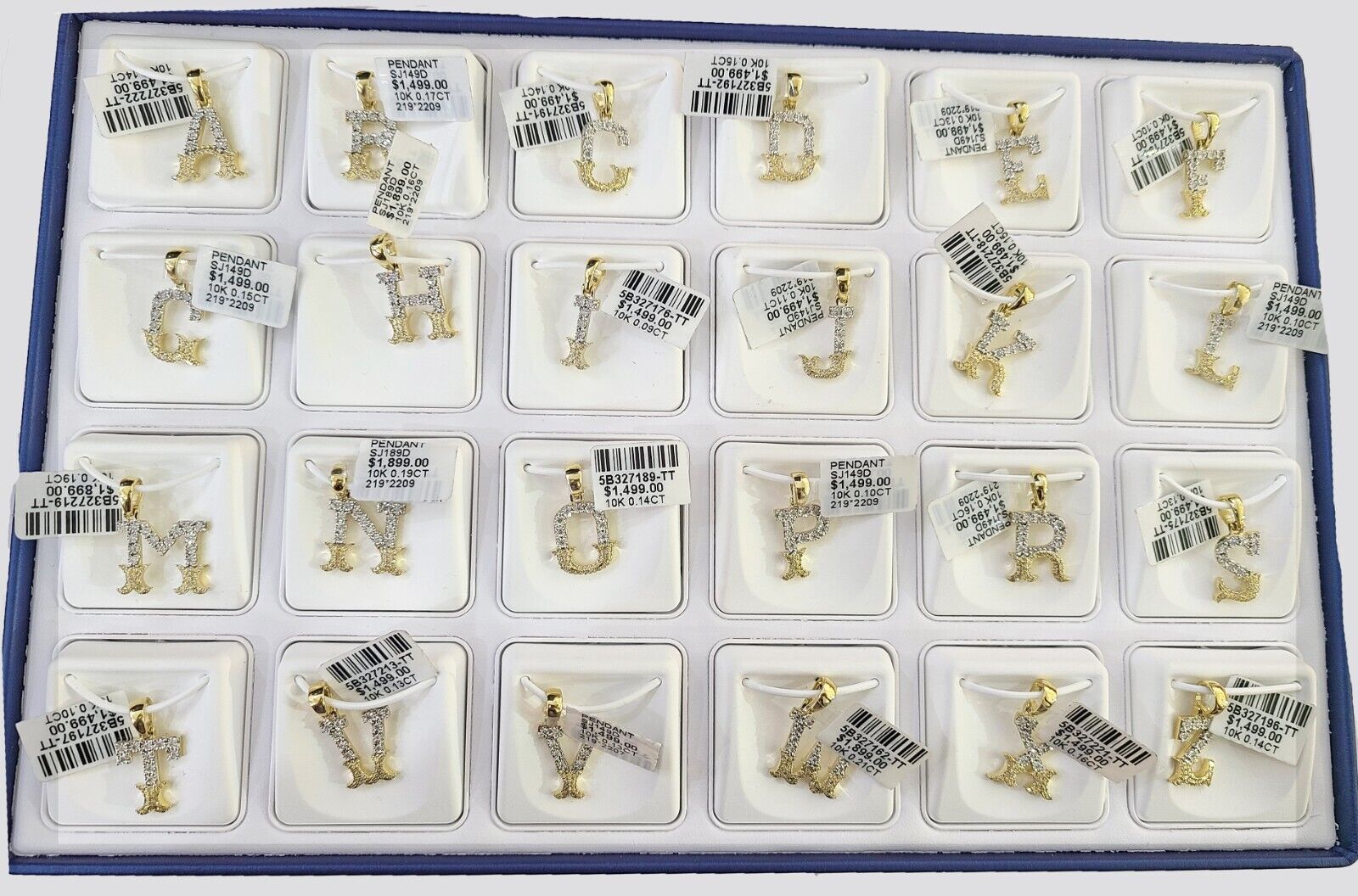 10k Real Yellow Gold Genuine Diamond Initial A - Z Alphabet Charm Letters Pendent - GoldenlinQ