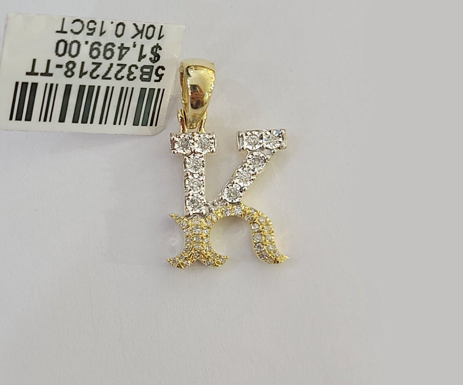10k Real Yellow Gold Genuine Diamond Initial A - Z Alphabet Charm Letters Pendent - GoldenlinQ