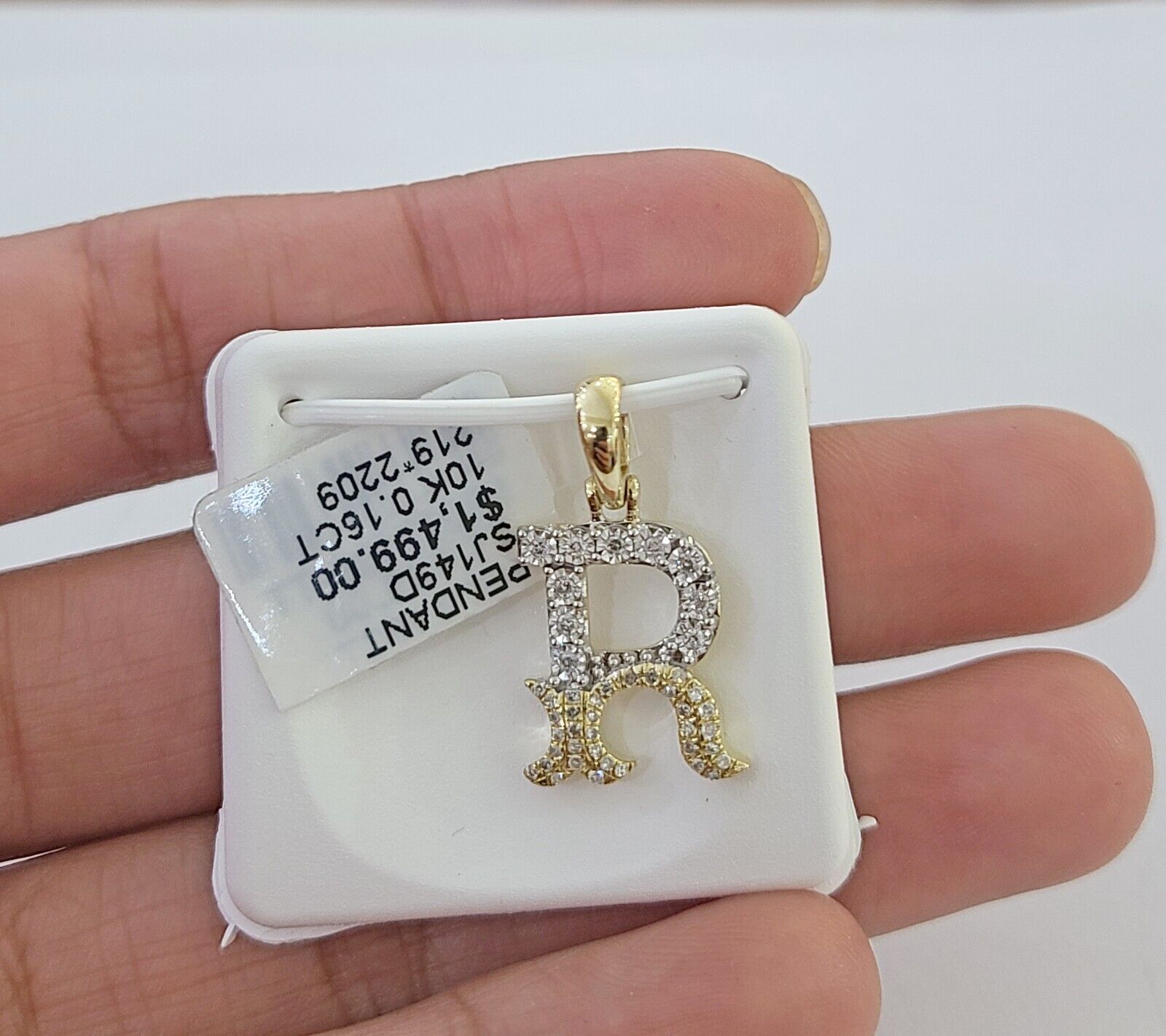 10k Real Yellow Gold Genuine Diamond Initial A - Z Alphabet Charm Letters Pendent - GoldenlinQ