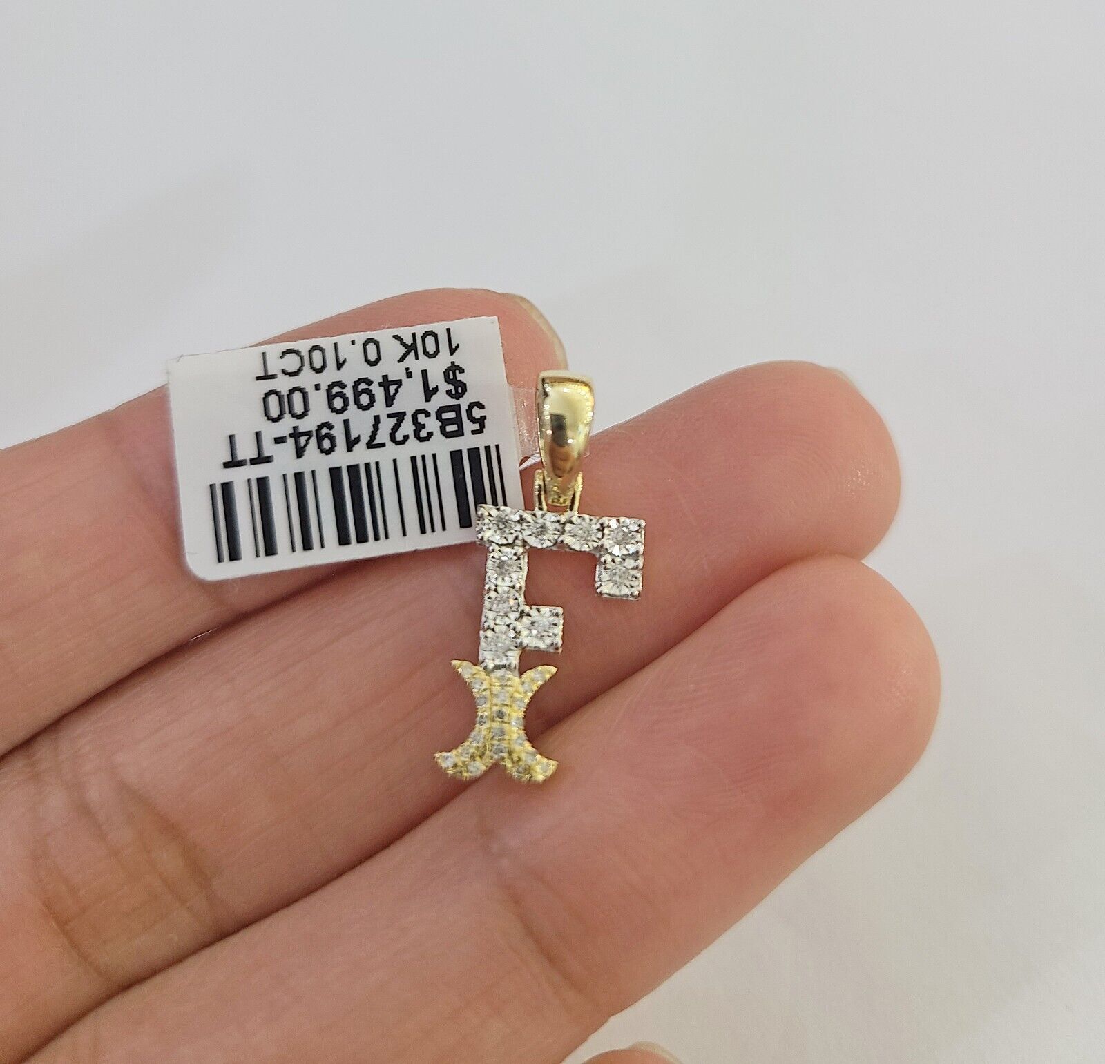 10k Real Yellow Gold Genuine Diamond Initial A - Z Alphabet Charm Letters Pendent - GoldenlinQ