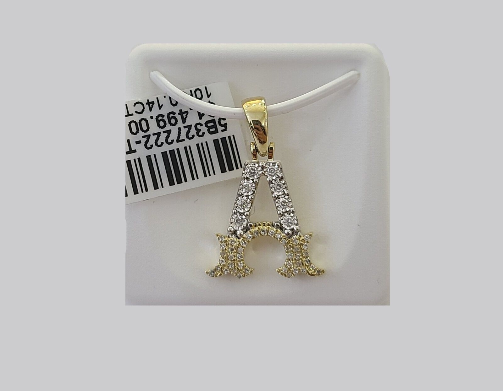 10k Real Yellow Gold Genuine Diamond Initial A - Z Alphabet Charm Letters Pendent - GoldenlinQ