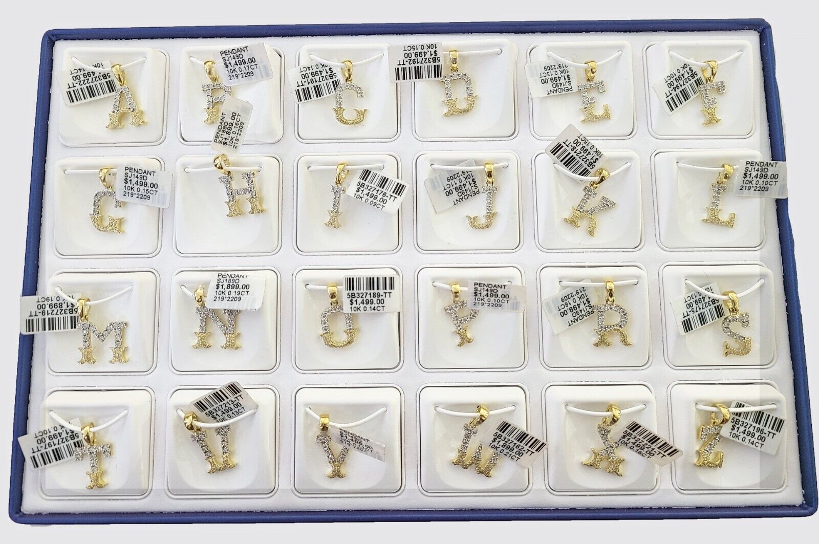 10k Real Yellow Gold Genuine Diamond Initial A - Z Alphabet Charm Letters Pendent - GoldenlinQ