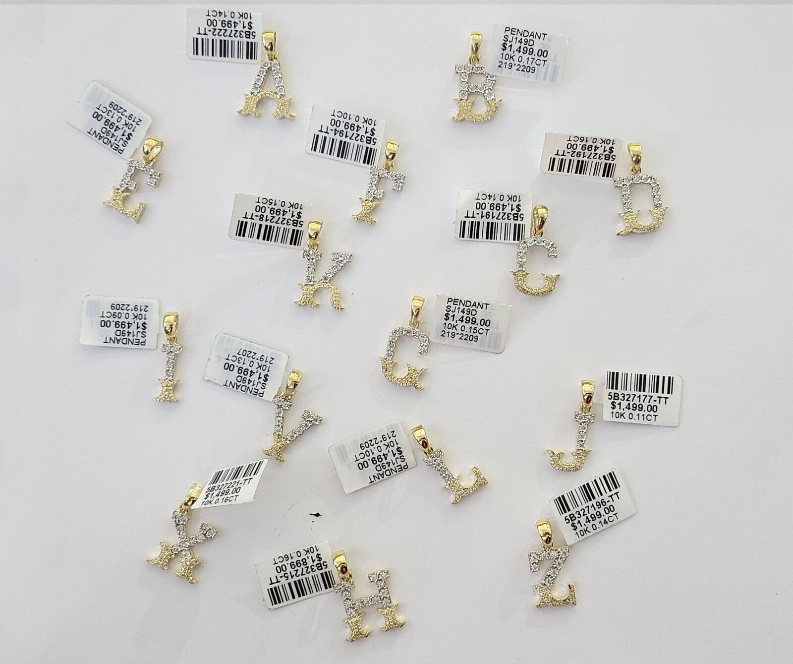 10k Real Yellow Gold Genuine Diamond Initial A - Z Alphabet Charm Letters Pendent - GoldenlinQ