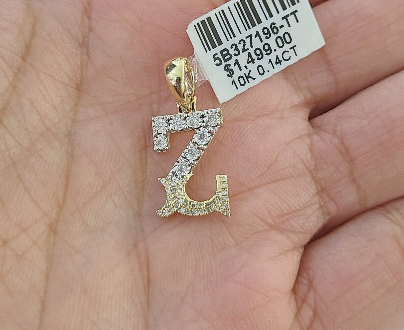 10k Real Yellow Gold Genuine Diamond Initial A - Z Alphabet Charm Letters Pendent - GoldenlinQ