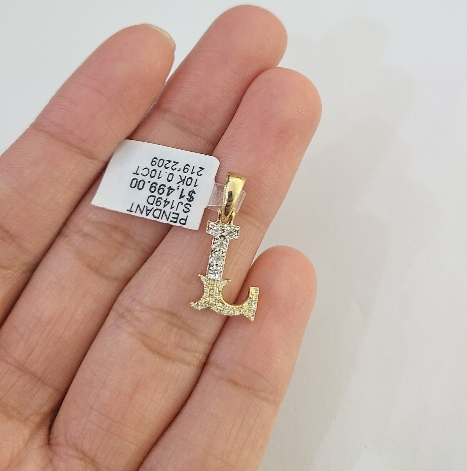 10k Real Yellow Gold Genuine Diamond Initial A - Z Alphabet Charm Letters Pendent - GoldenlinQ