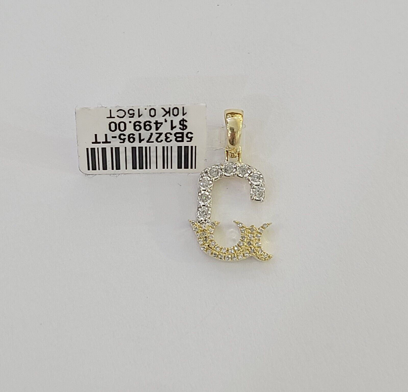 10k Real Yellow Gold Genuine Diamond Initial A - Z Alphabet Charm Letters Pendent - GoldenlinQ