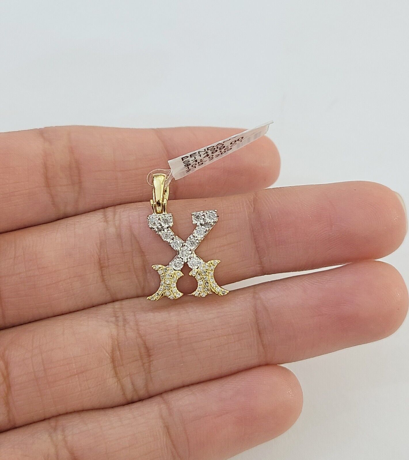 10k Real Yellow Gold Genuine Diamond Initial A - Z Alphabet Charm Letters Pendent - GoldenlinQ