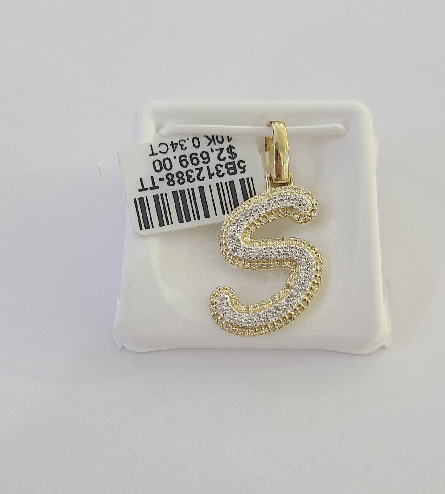 10k Real Yellow Gold Genuine Diamond Initial A - Z Alphabet Charm Pendent - GoldenlinQ
