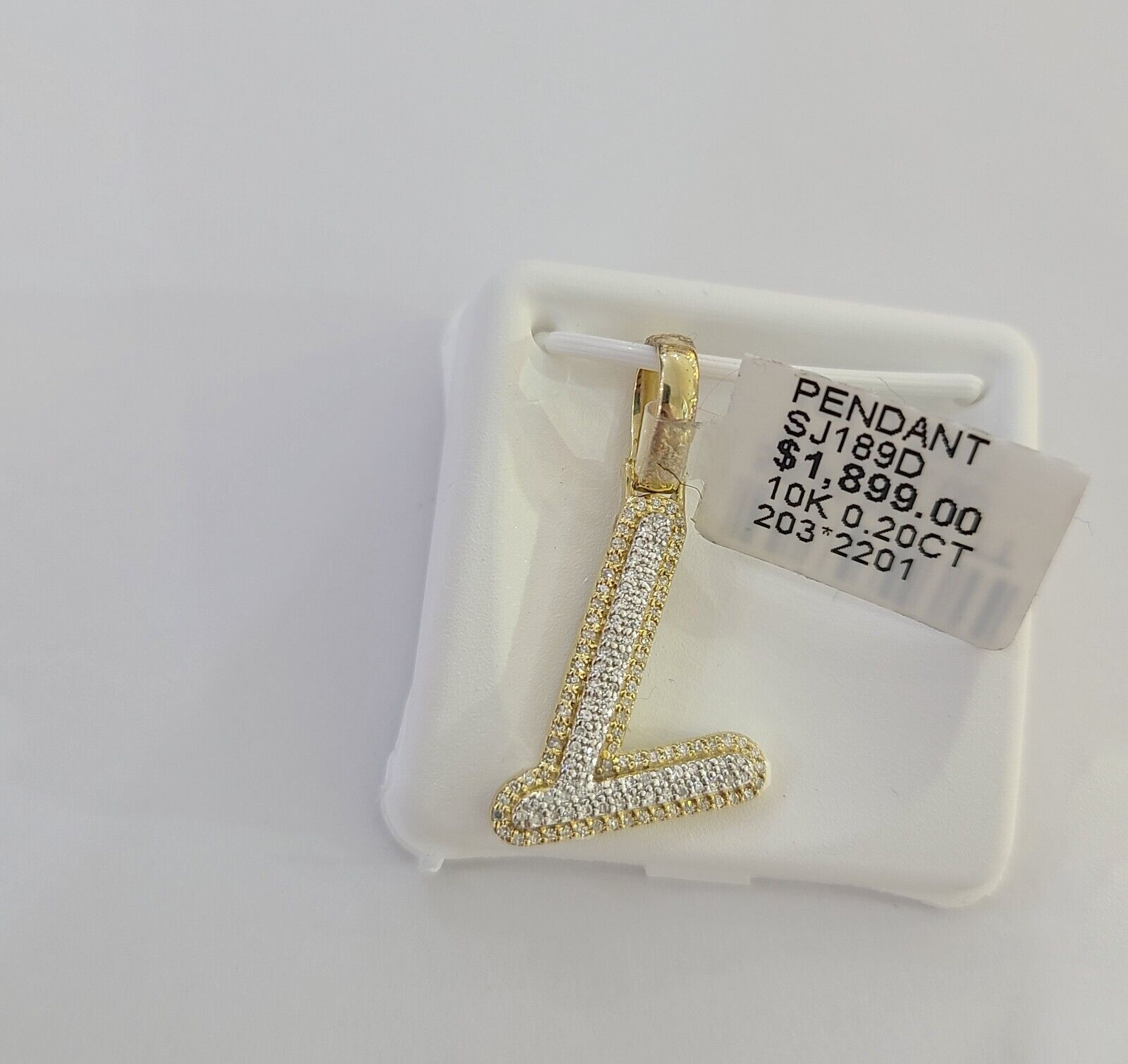 10k Real Yellow Gold Genuine Diamond Initial A - Z Alphabet Charm Pendent - GoldenlinQ