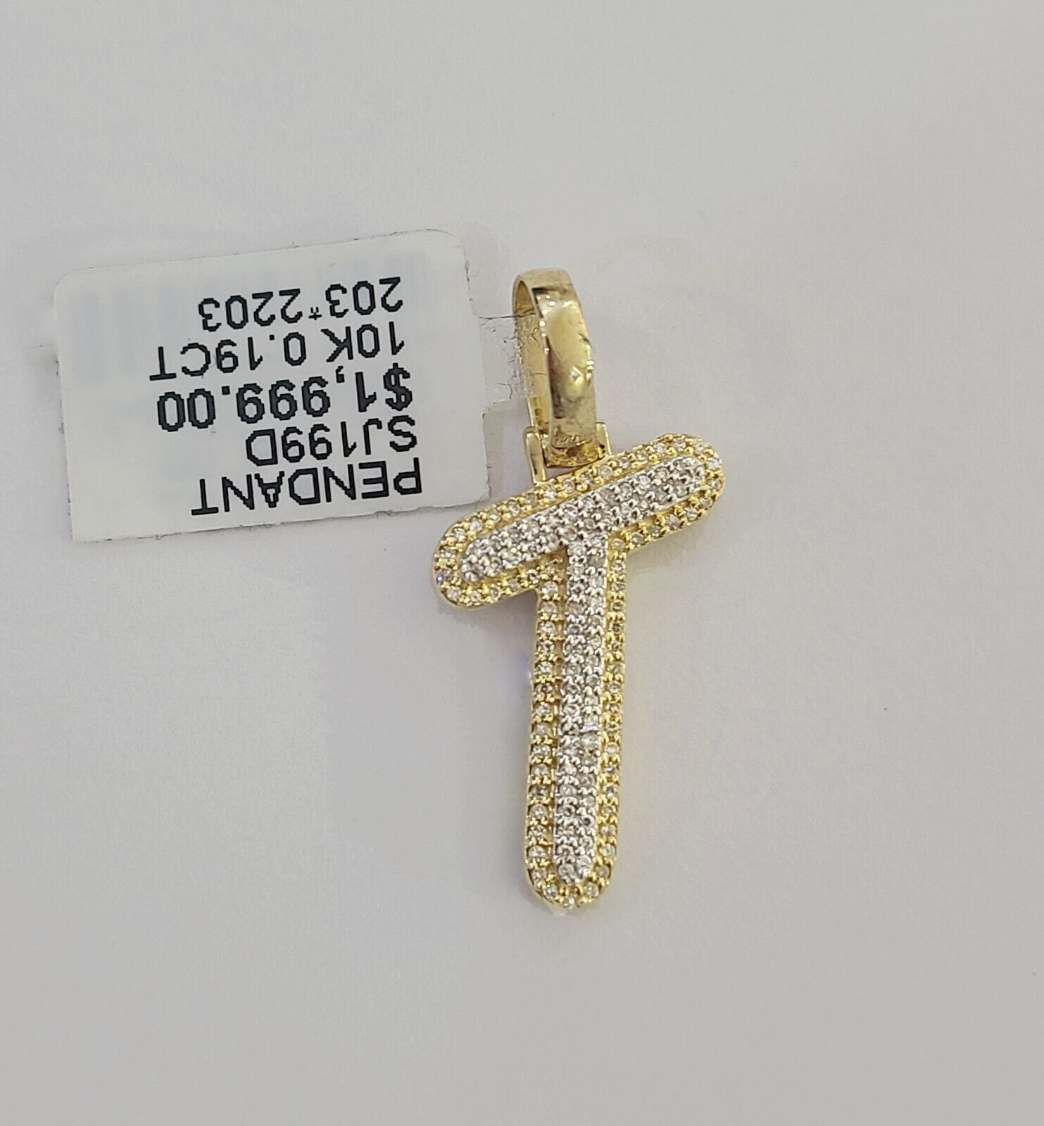 10k Real Yellow Gold Genuine Diamond Initial A - Z Alphabet Charm Pendent - GoldenlinQ