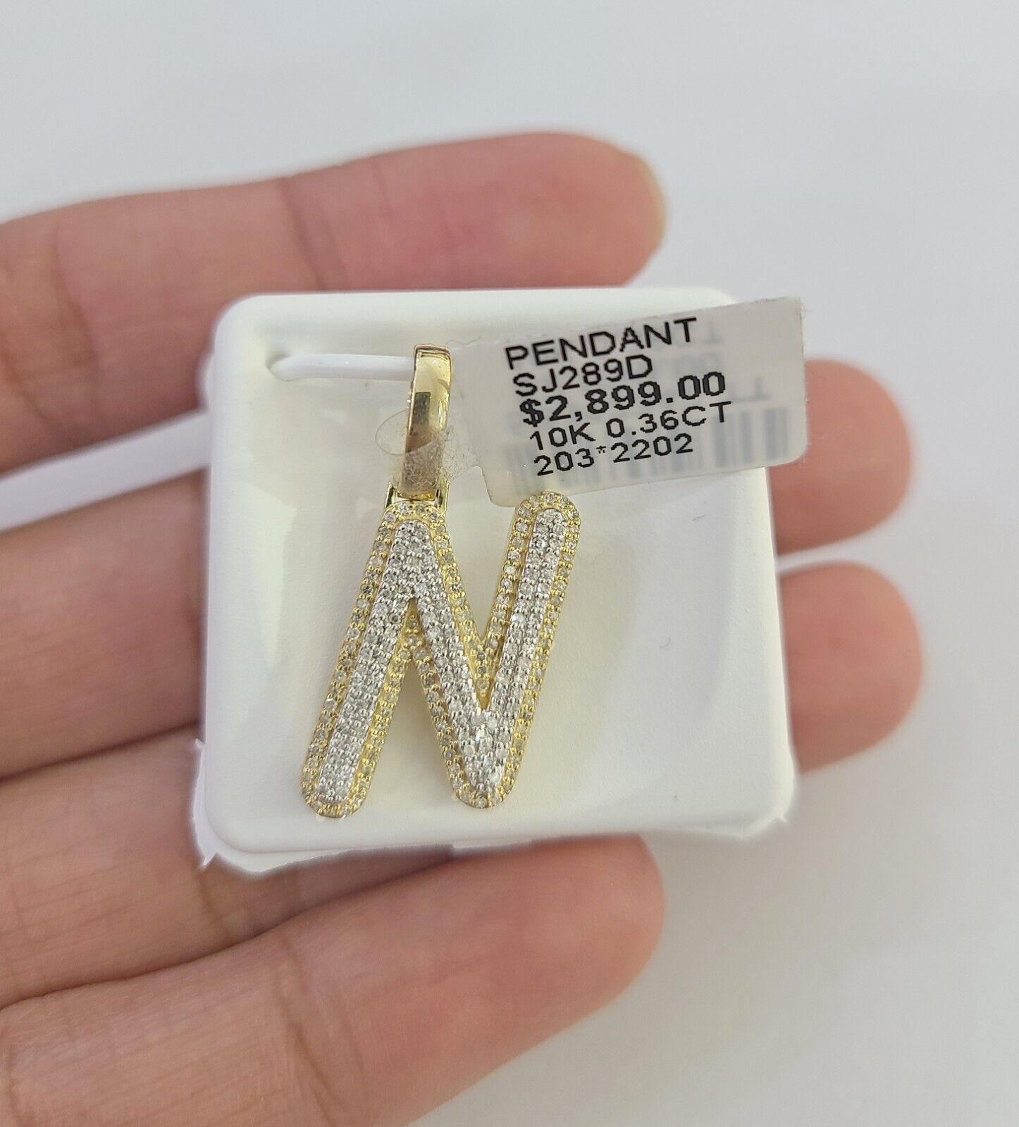 10k Real Yellow Gold Genuine Diamond Initial A - Z Alphabet Charm Pendent - GoldenlinQ