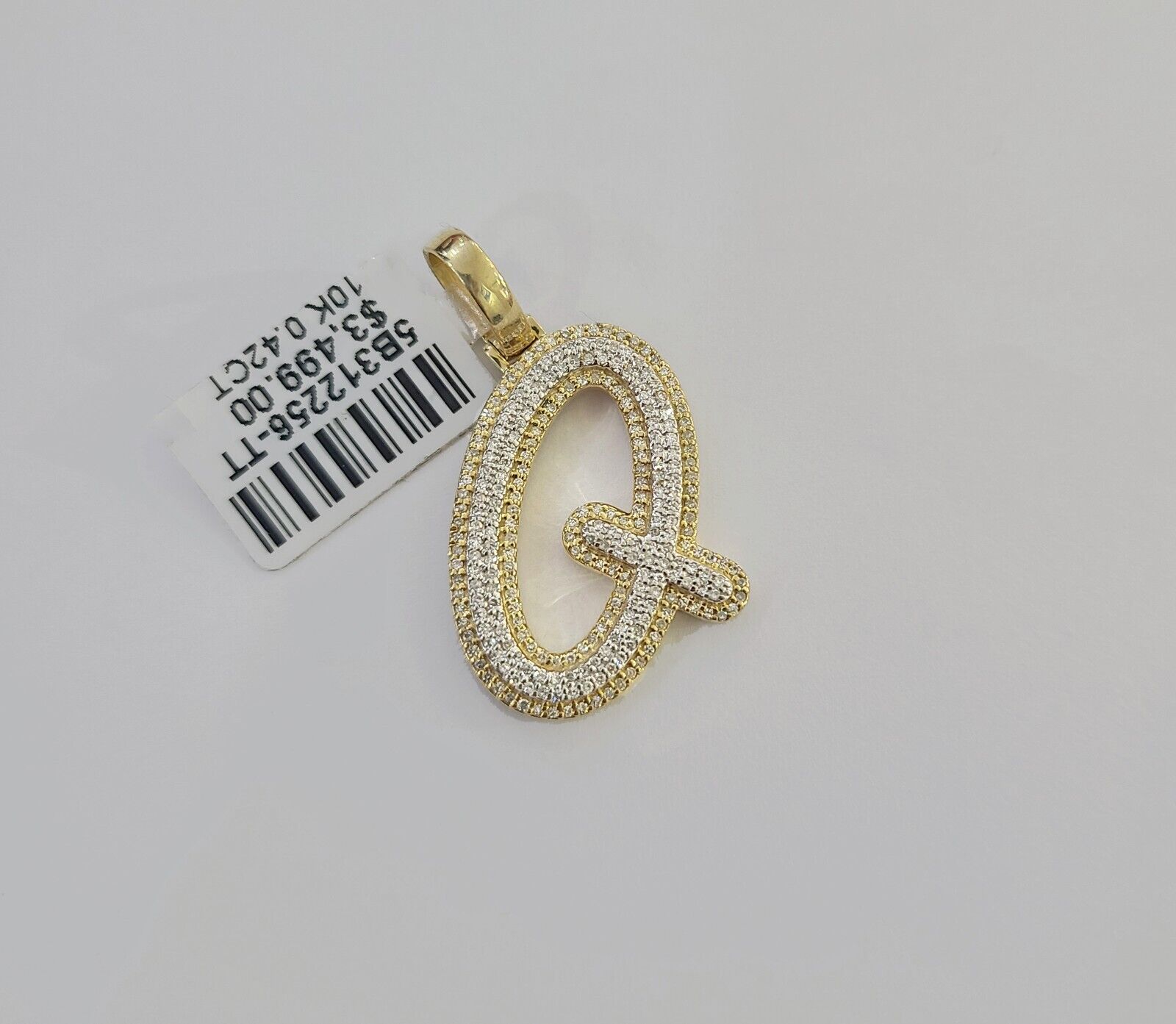 10k Real Yellow Gold Genuine Diamond Initial A - Z Alphabet Charm Pendent - GoldenlinQ