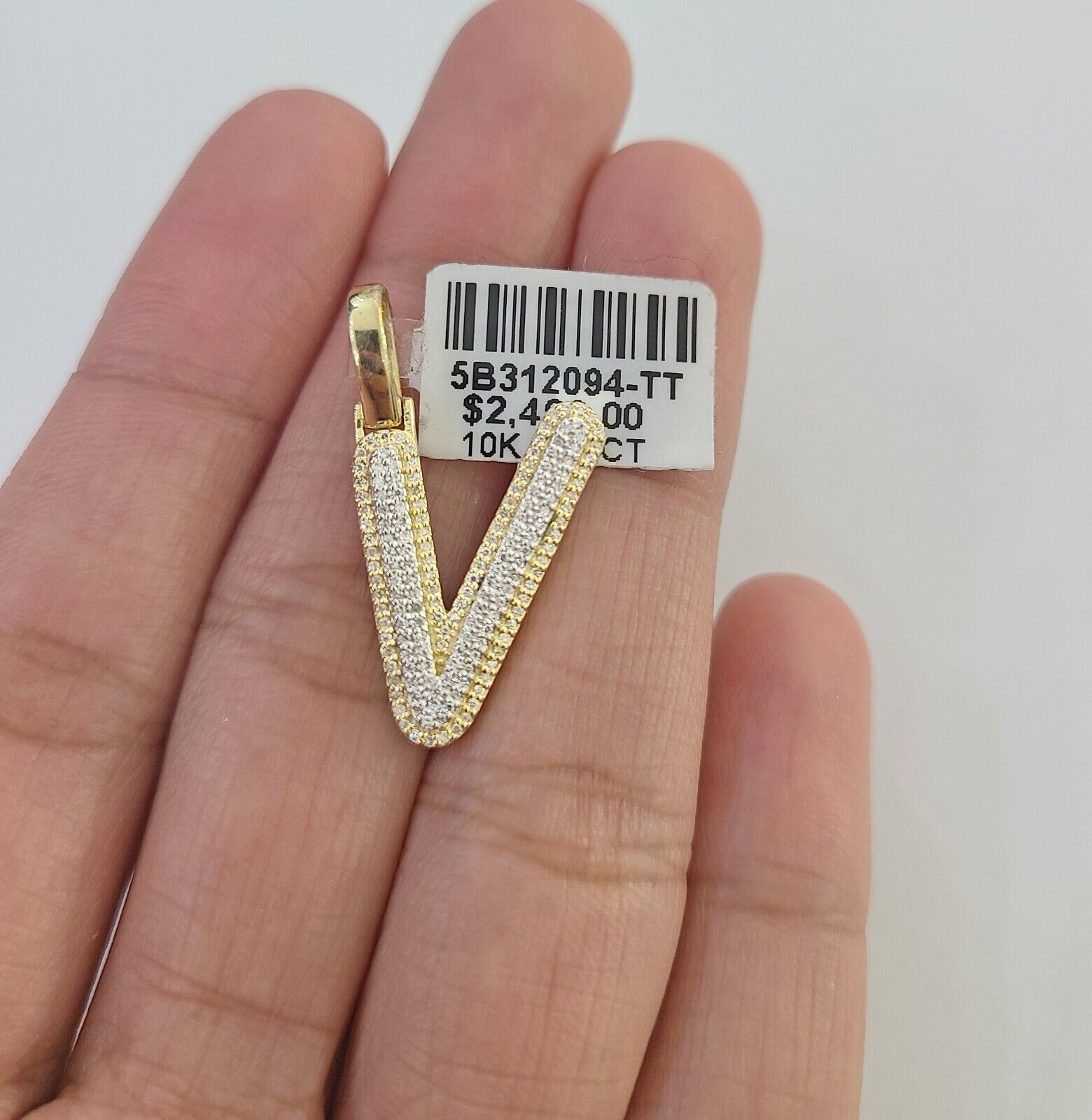 10k Real Yellow Gold Genuine Diamond Initial A - Z Alphabet Charm Pendent - GoldenlinQ