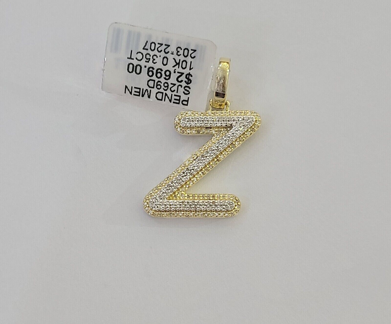 10k Real Yellow Gold Genuine Diamond Initial A - Z Alphabet Charm Pendent - GoldenlinQ