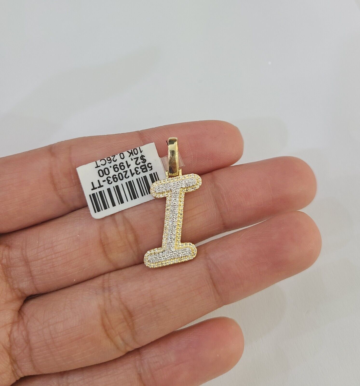 10k Real Yellow Gold Genuine Diamond Initial A - Z Alphabet Charm Pendent - GoldenlinQ