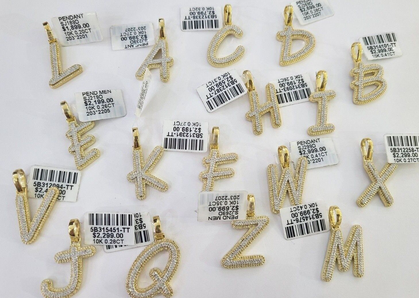 10k Real Yellow Gold Genuine Diamond Initial A - Z Alphabet Charm Pendent - GoldenlinQ