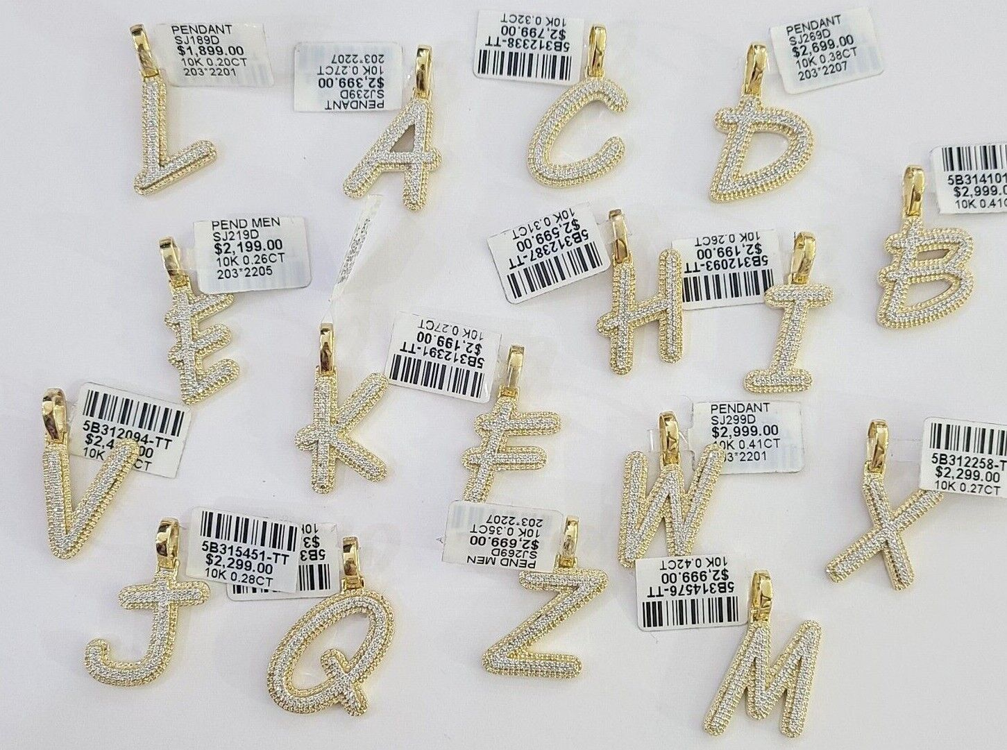 10k Real Yellow Gold Genuine Diamond Initial A - Z Alphabet Charm Pendent - GoldenlinQ