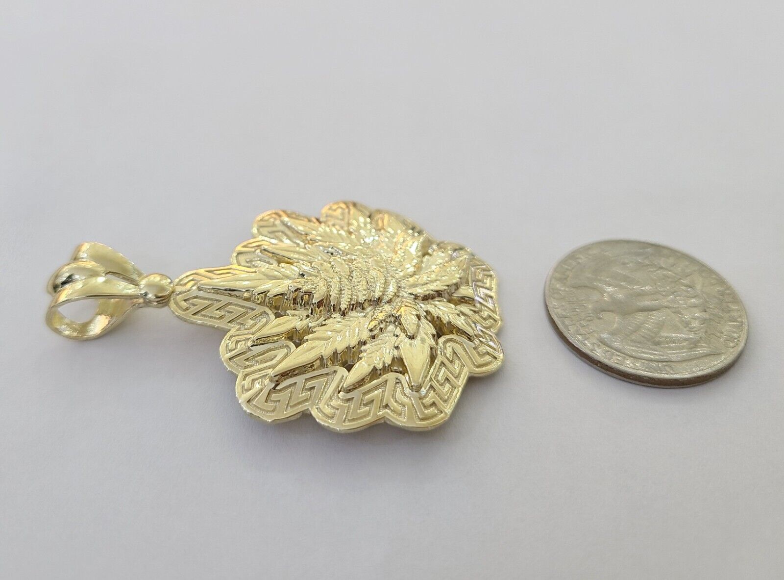 10K Real Yellow Gold Marijuana Leaf Charm Pendant High Weed Gold 10kt - GoldenlinQ